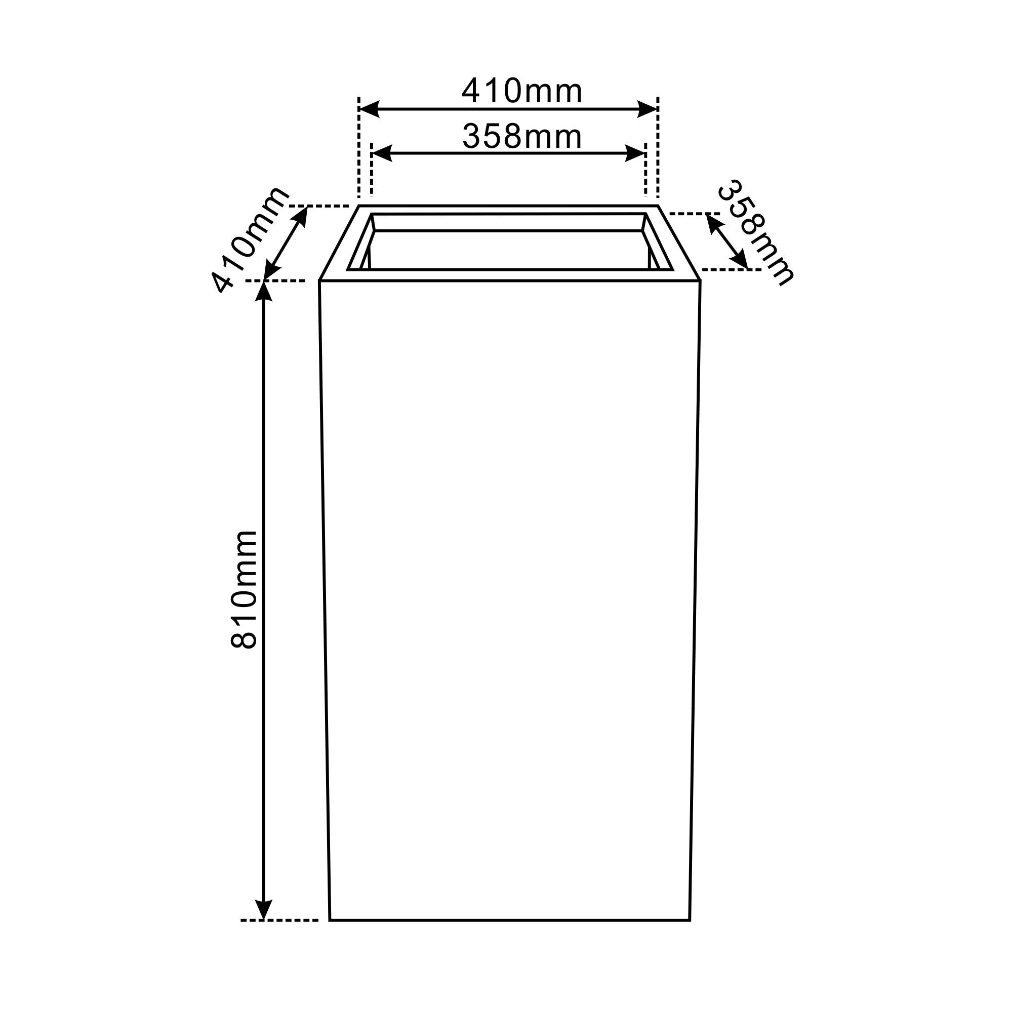 Betonový květináč Kubix světle šedá 41×41×81 cm – mrazuvzdorný, do exteriéru