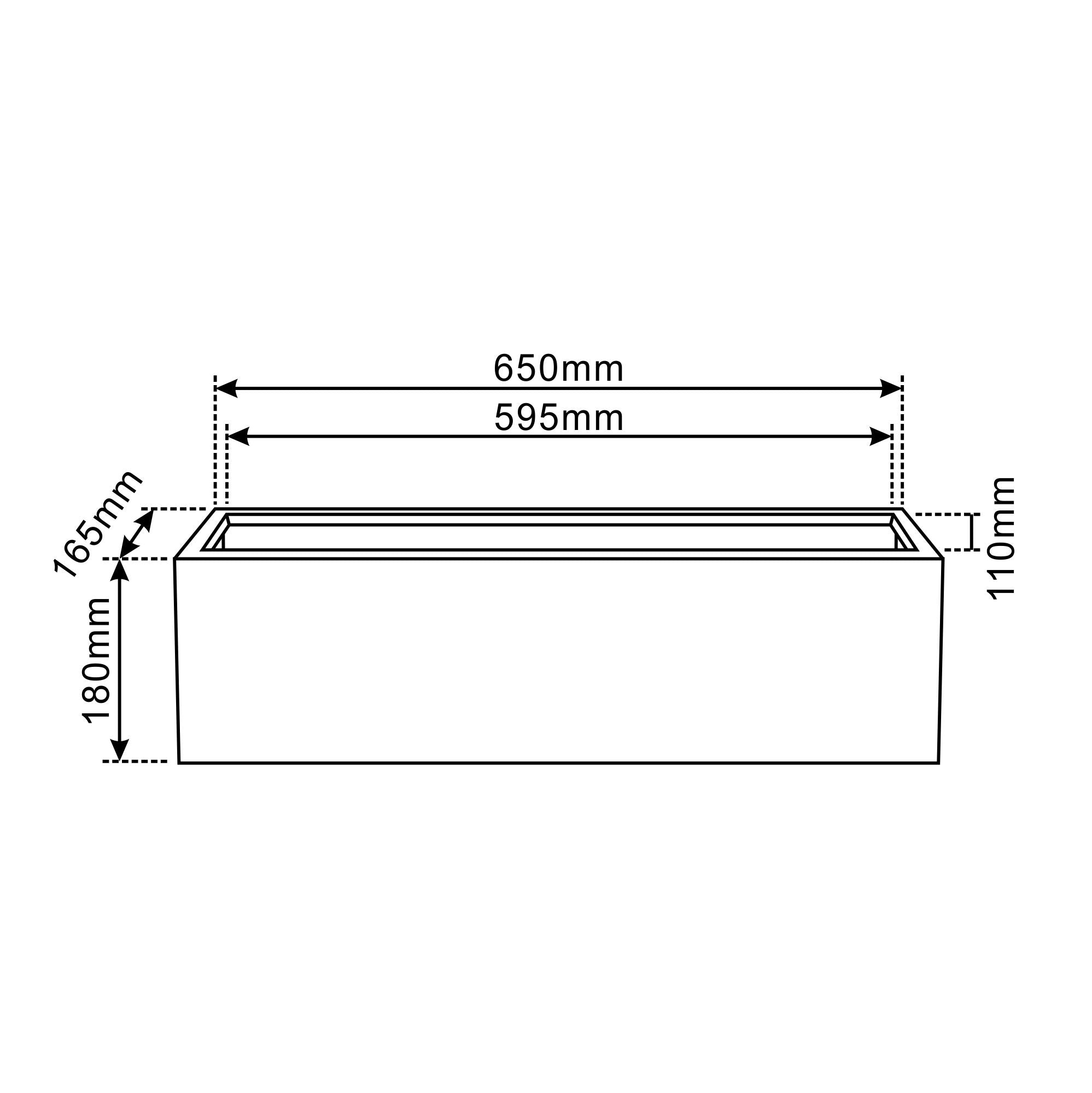 Betonový květináč Horizon tmavě šedý 65×16×18 cm – mrazuvzdorný, do exteriéru