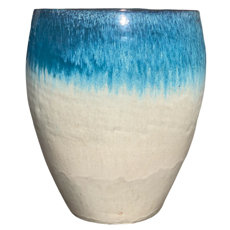 Keramický květináč Poseidon - Bílo modrá