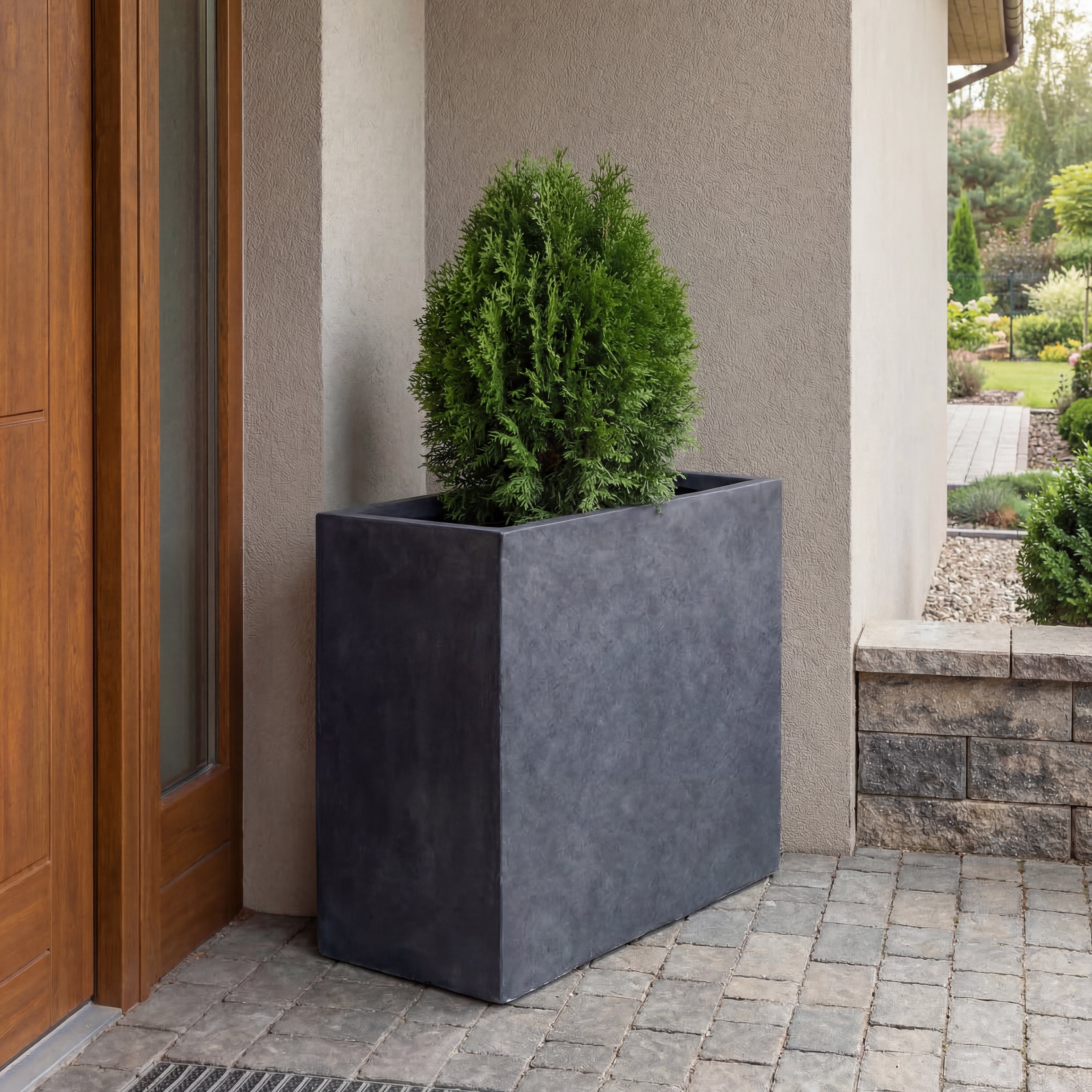 Květináč ALPHA Tmavě šedý – ručně vyráběná keramika, XXL až 68 cm