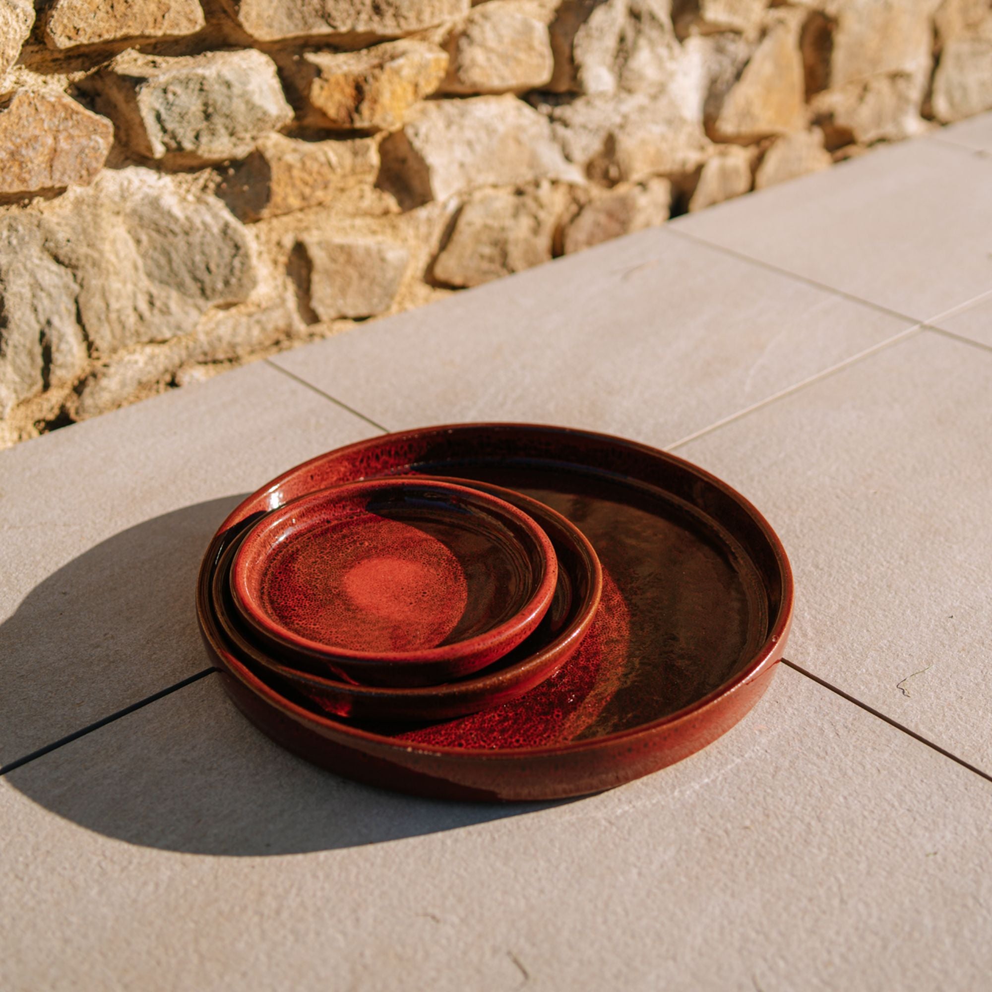 Podmiska pod květináč - Cihlově červená