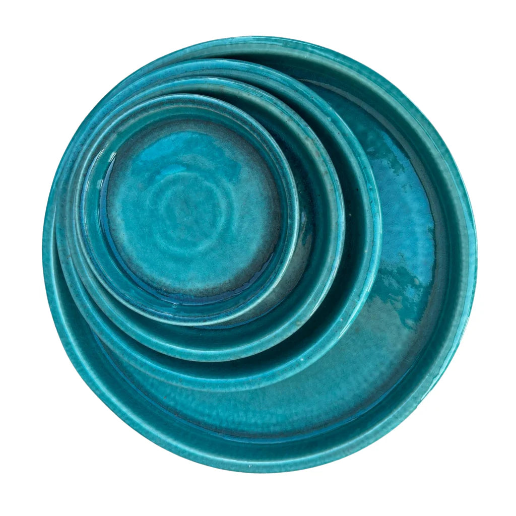 Podmiska pod květináč - Tyrkysová