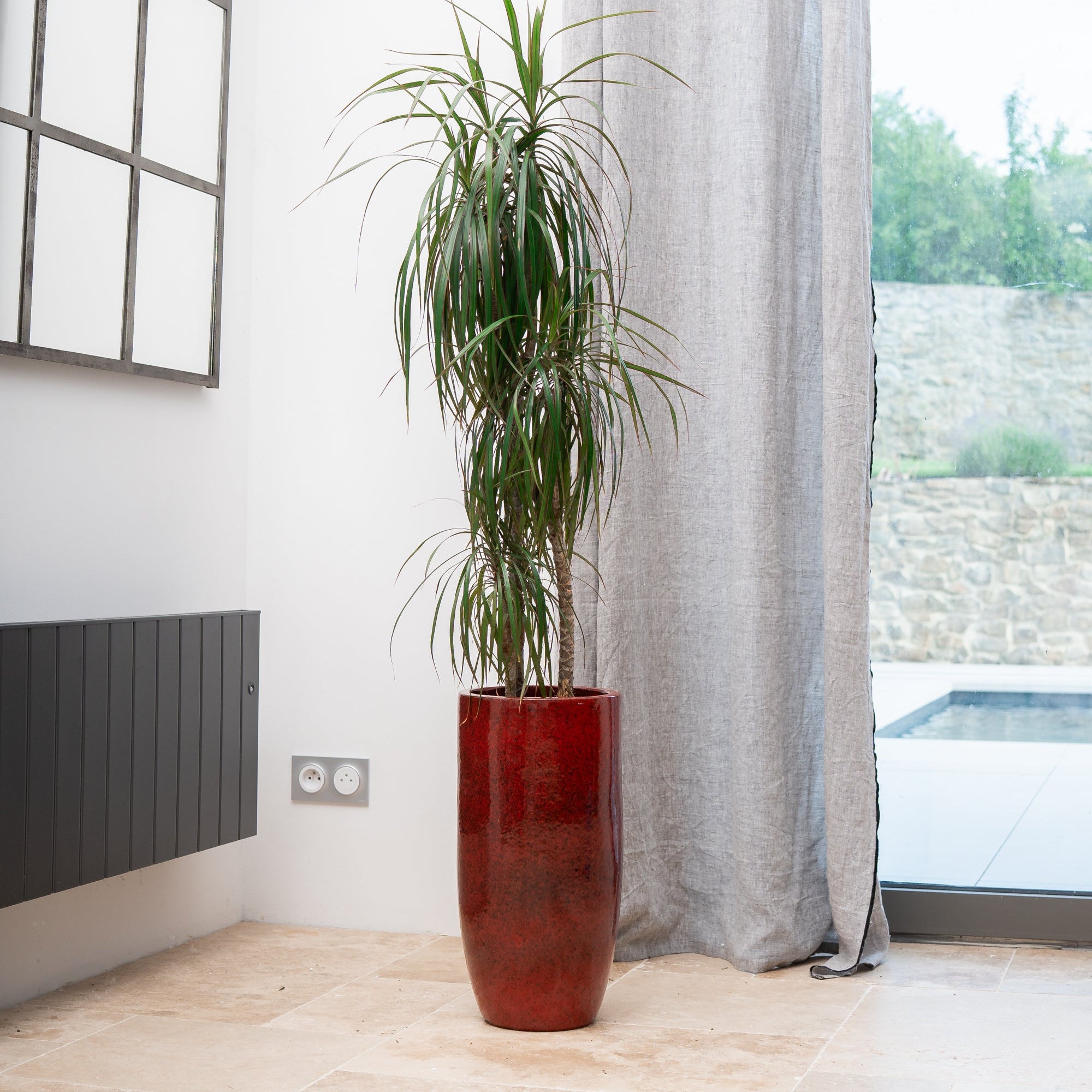 Keramicky květináč Athena - Tropická červená