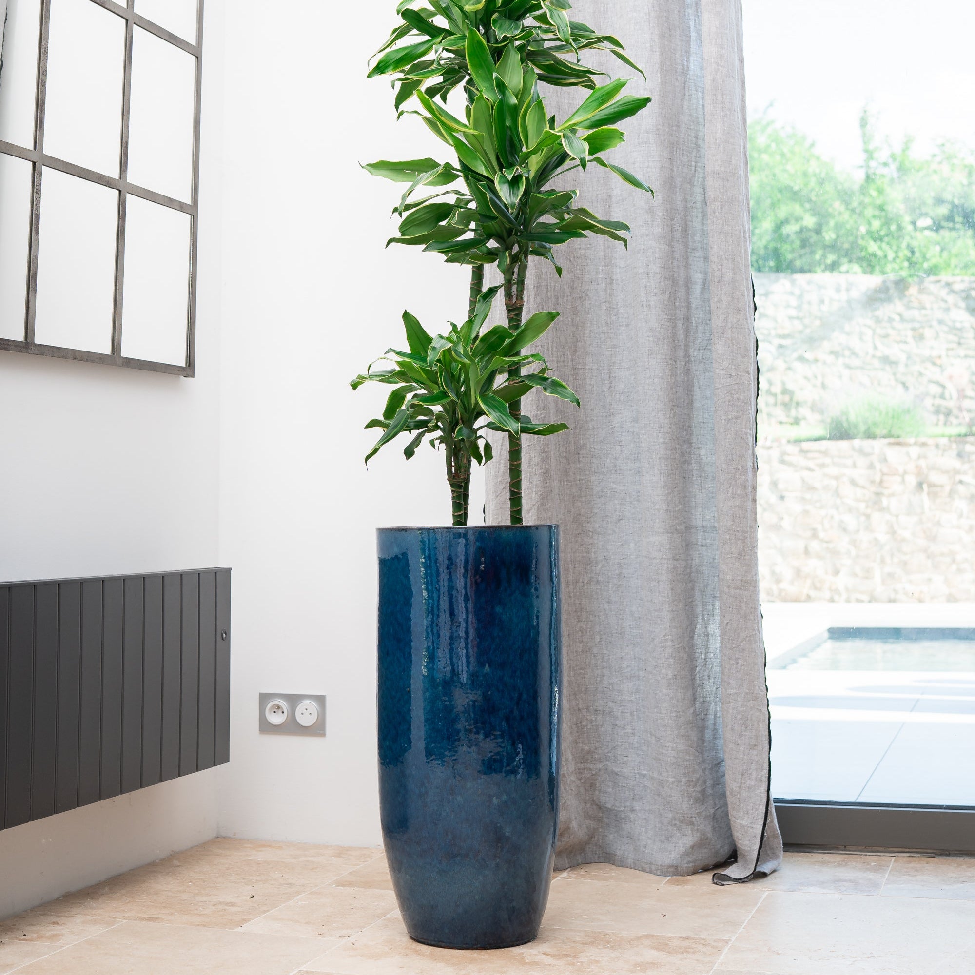 Keramicky květináč Athena - Mořsky modrá