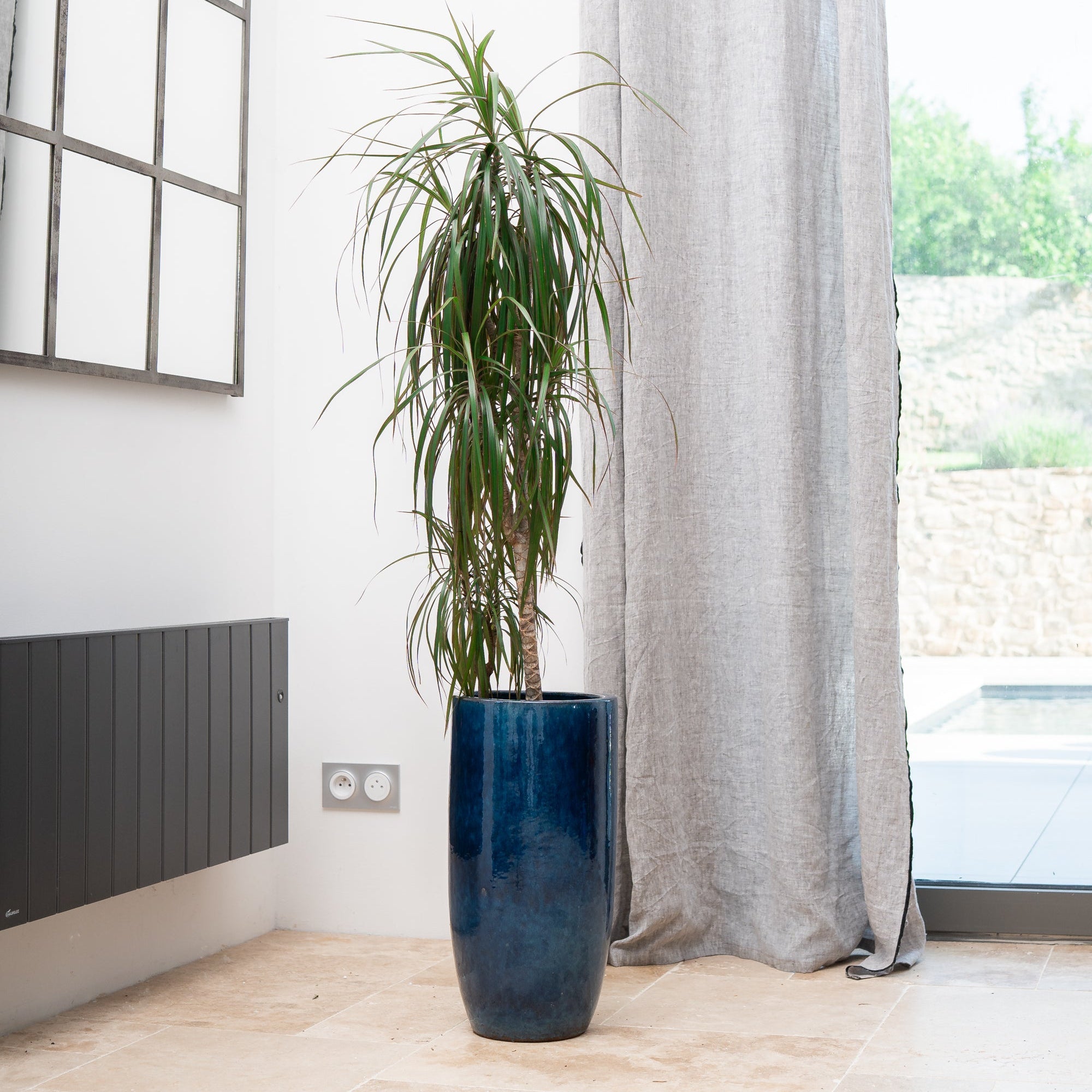 Keramicky květináč Athena - Mořsky modrá