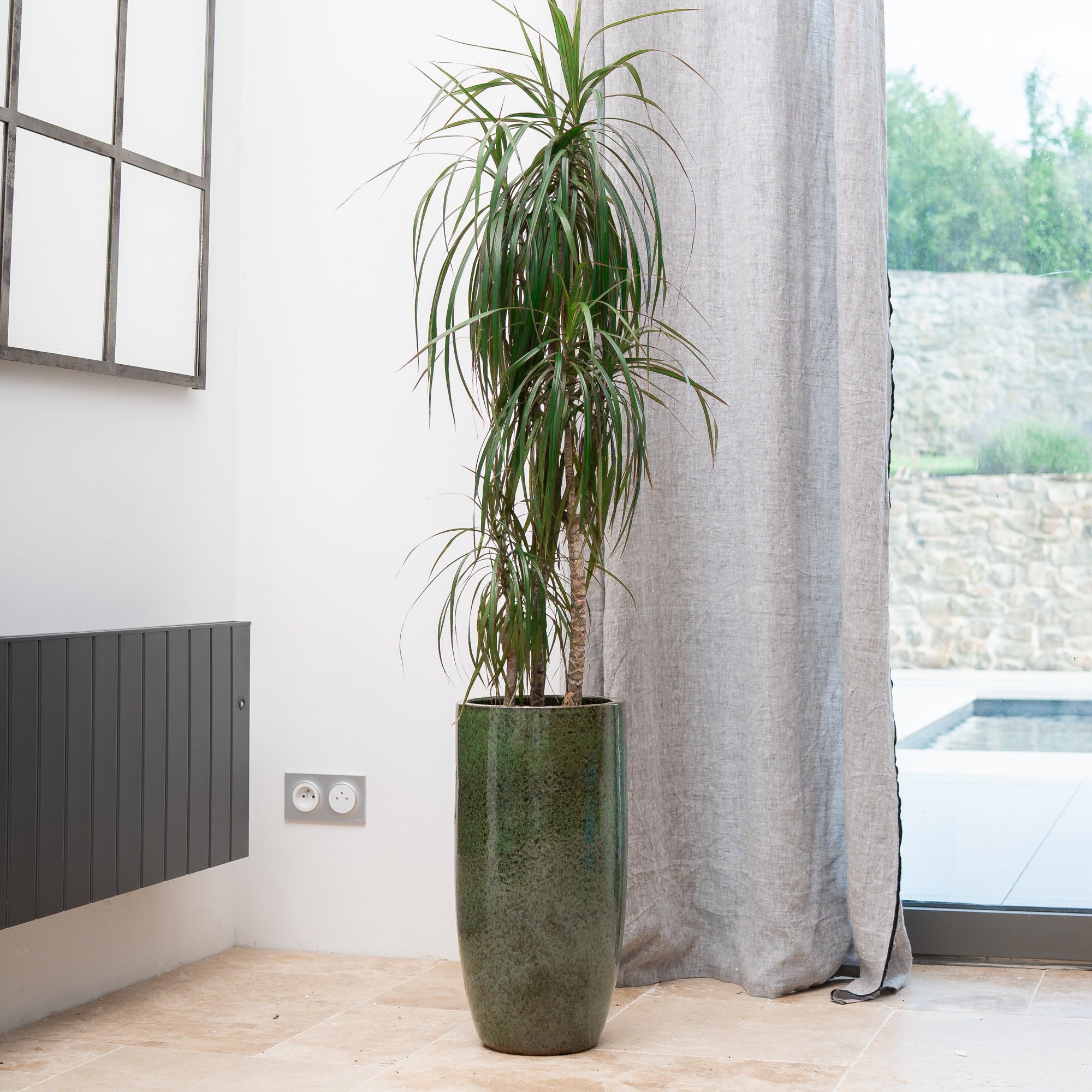 Květináč ATHENA tropická zelená – ručně vyráběná keramika, XXL až 68 cm