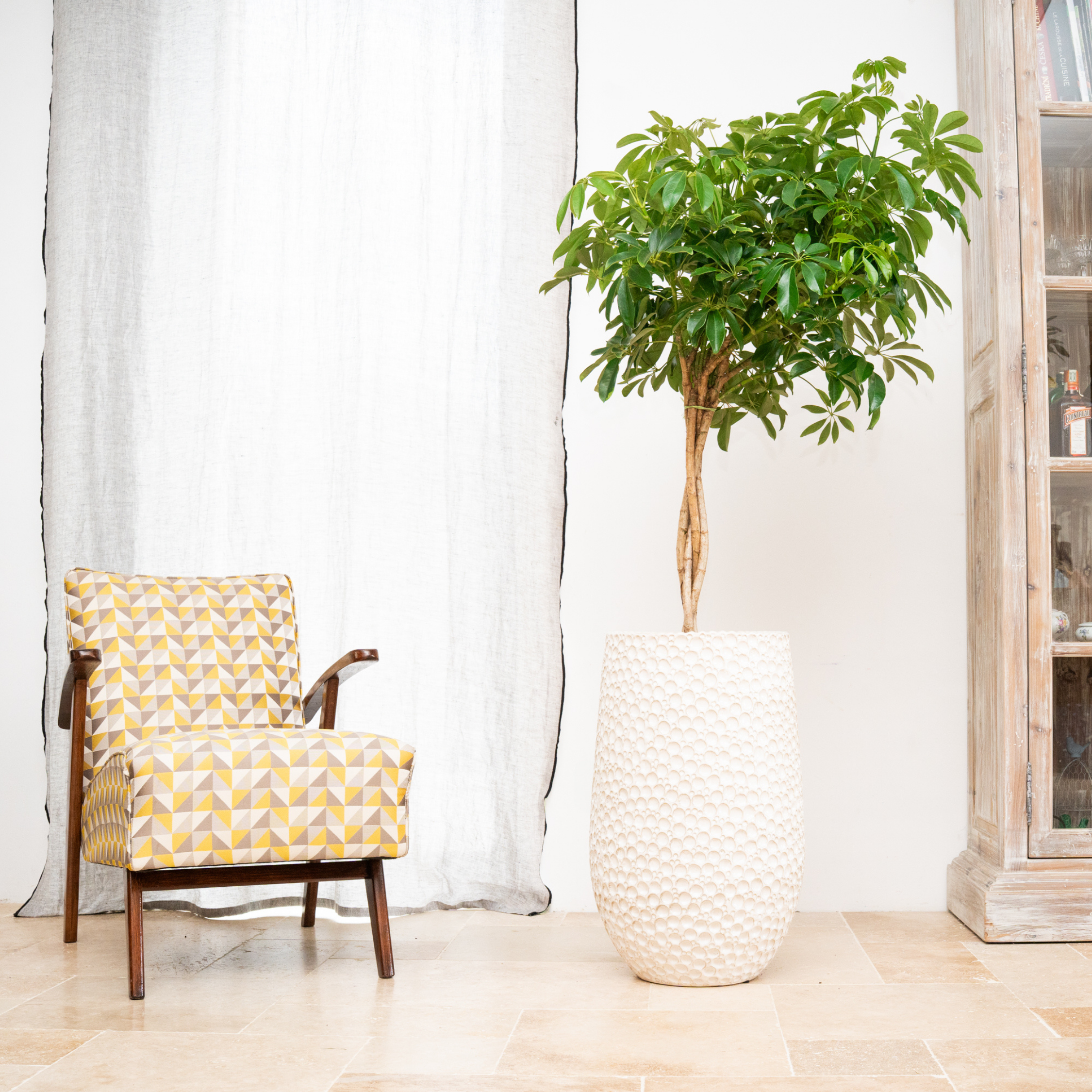 Provencelia květináč PARIS bílá – glazovaná terakota, styl Anduze