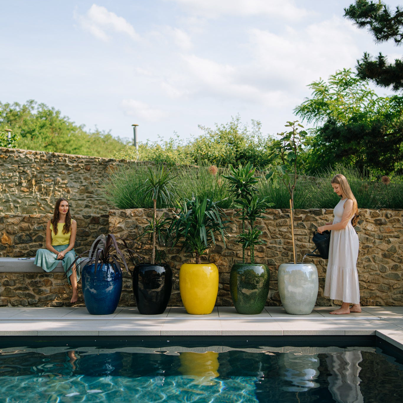 Keramický květináč Galilee - Černý