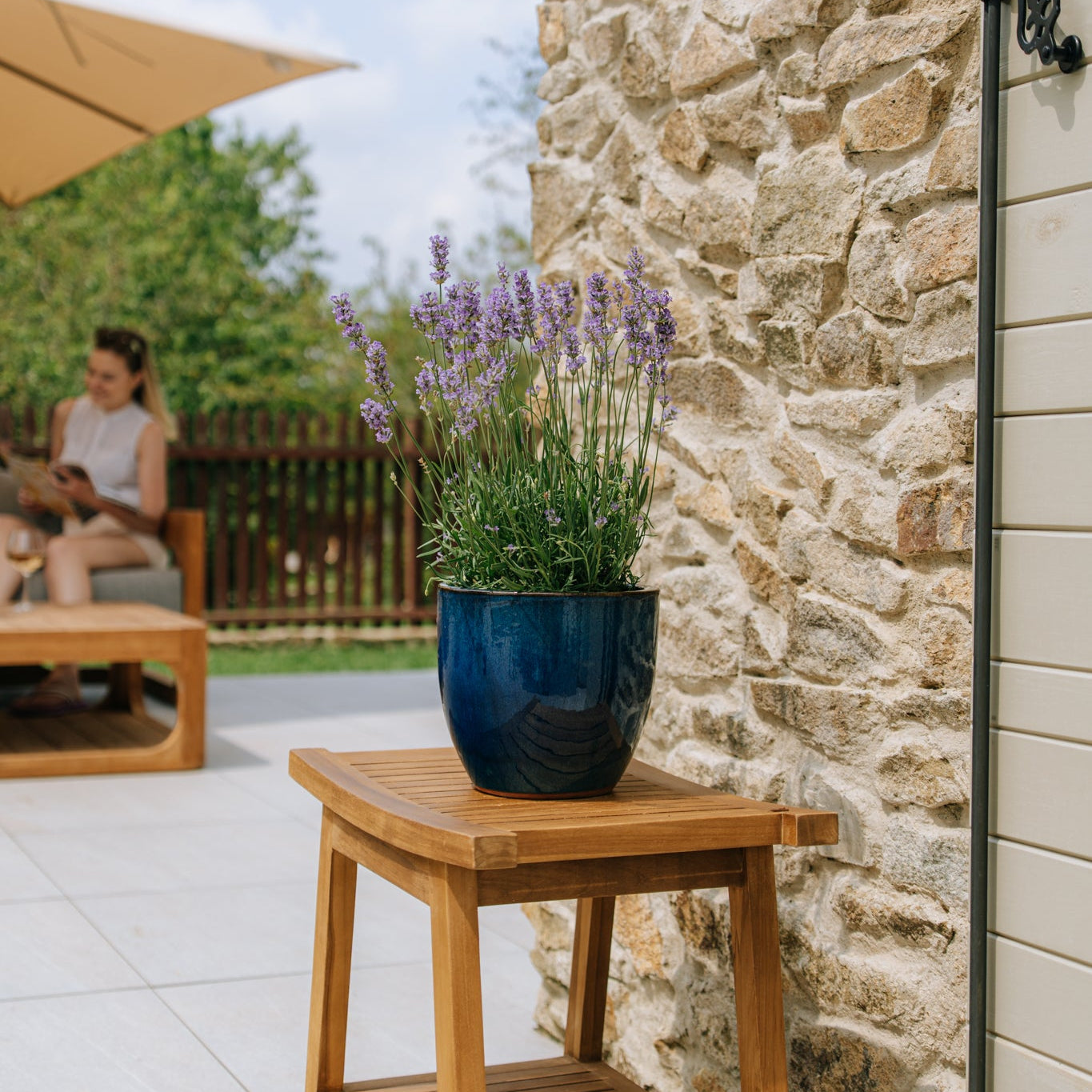 Keramický květináč LANCELOT - Azurově modrá