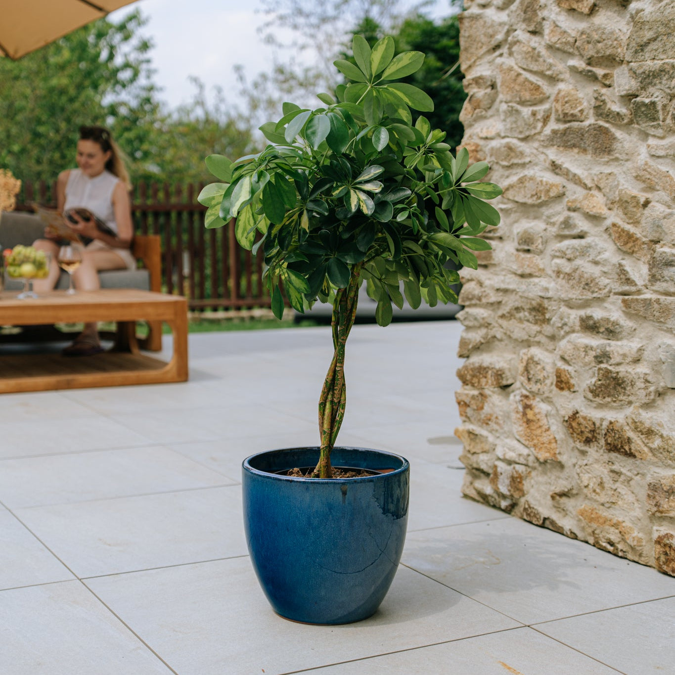 Keramický květináč LANCELOT - Azurově modrá