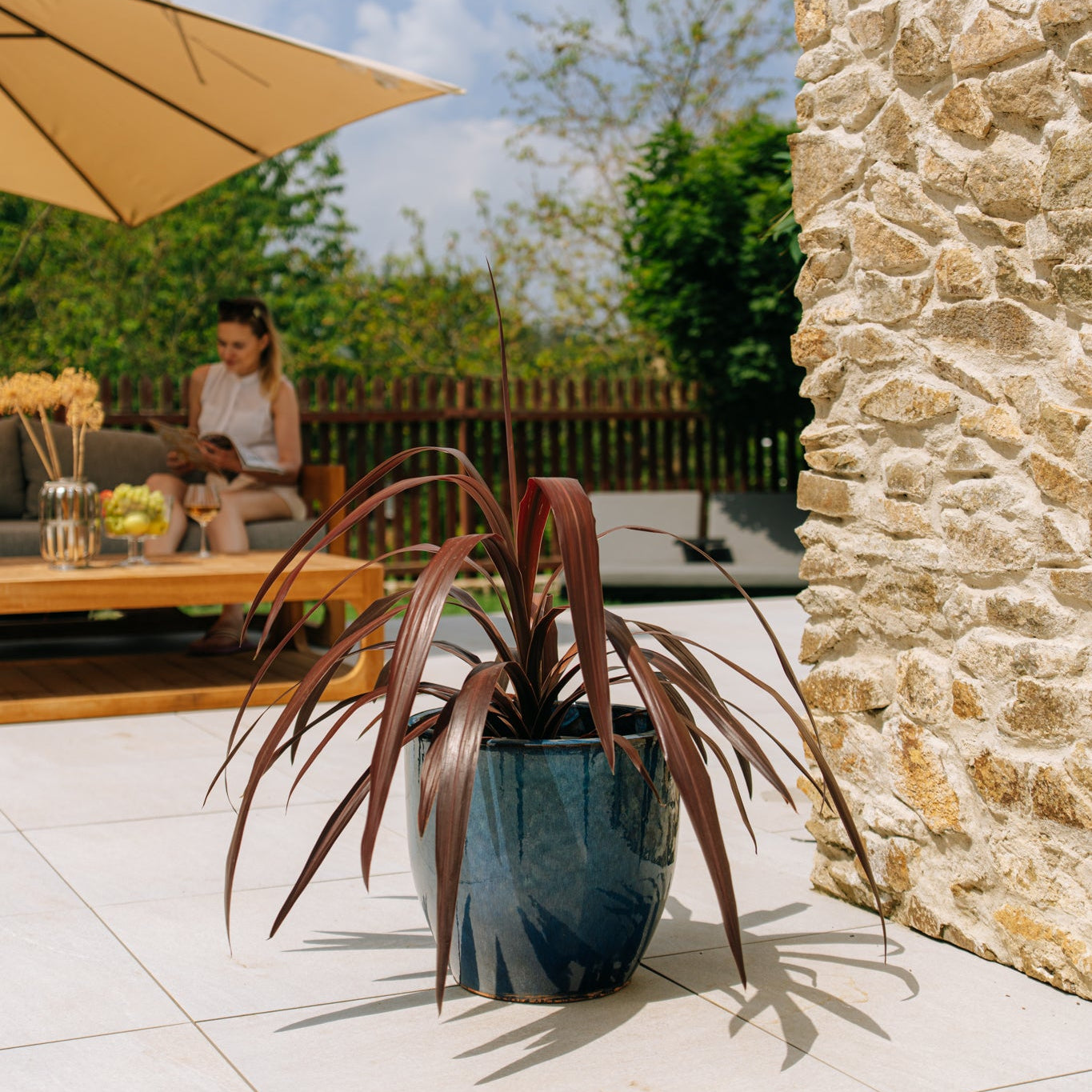 Keramický květináč LANCELOT - Azurově modrá