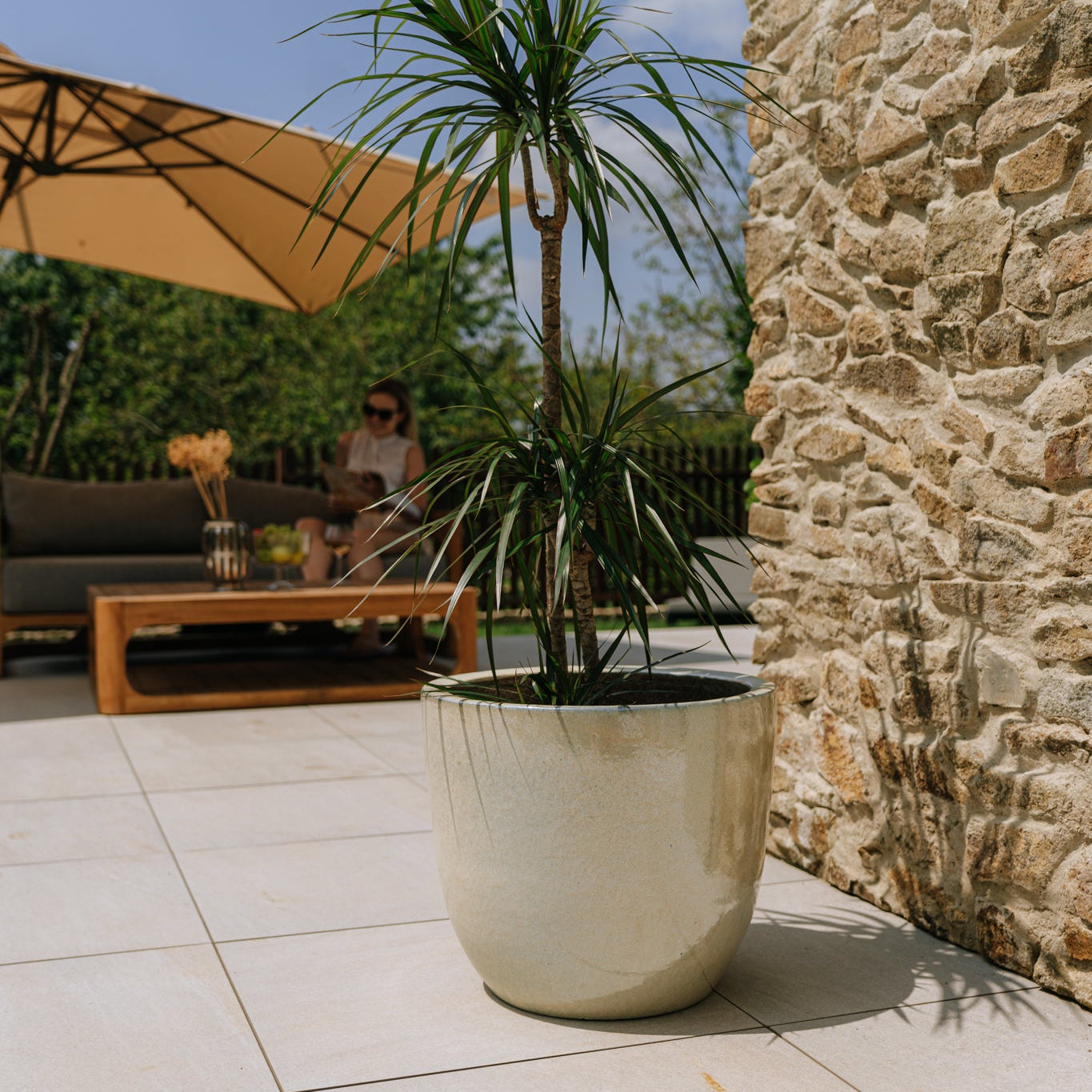 Keramický květináč LANCELOT - Perlový