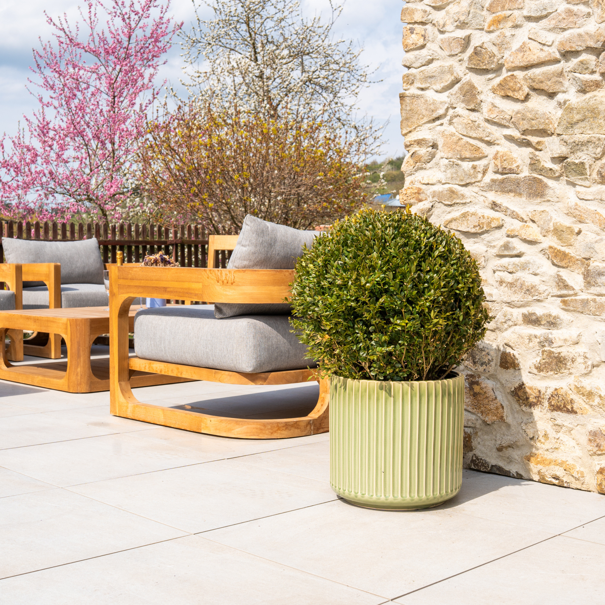 Keramický květináč London - Zelená