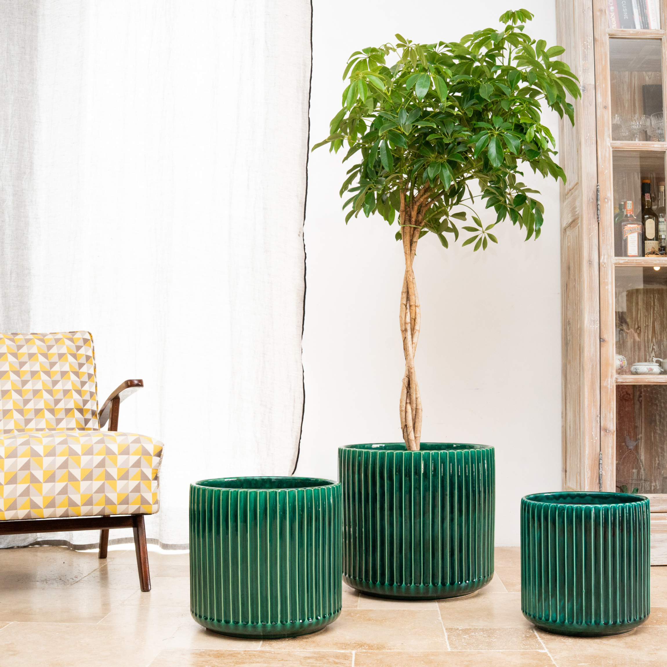 Keramický květináč London - Tmavě zelená