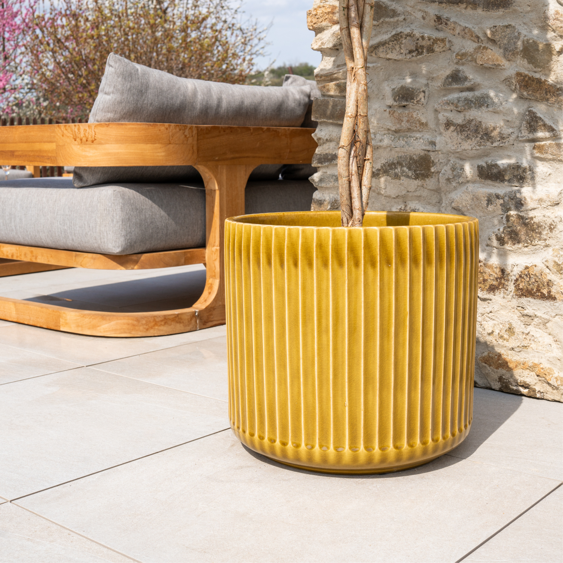 Keramický květináč London - Žlutá