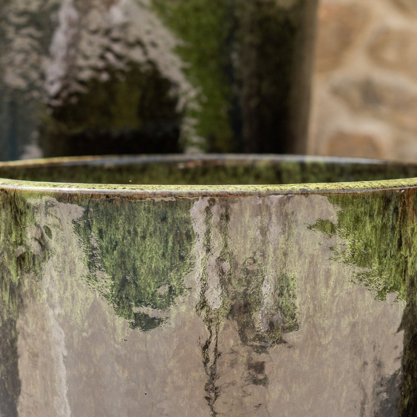 Keramicky květináč Mazarin - Černo zelený