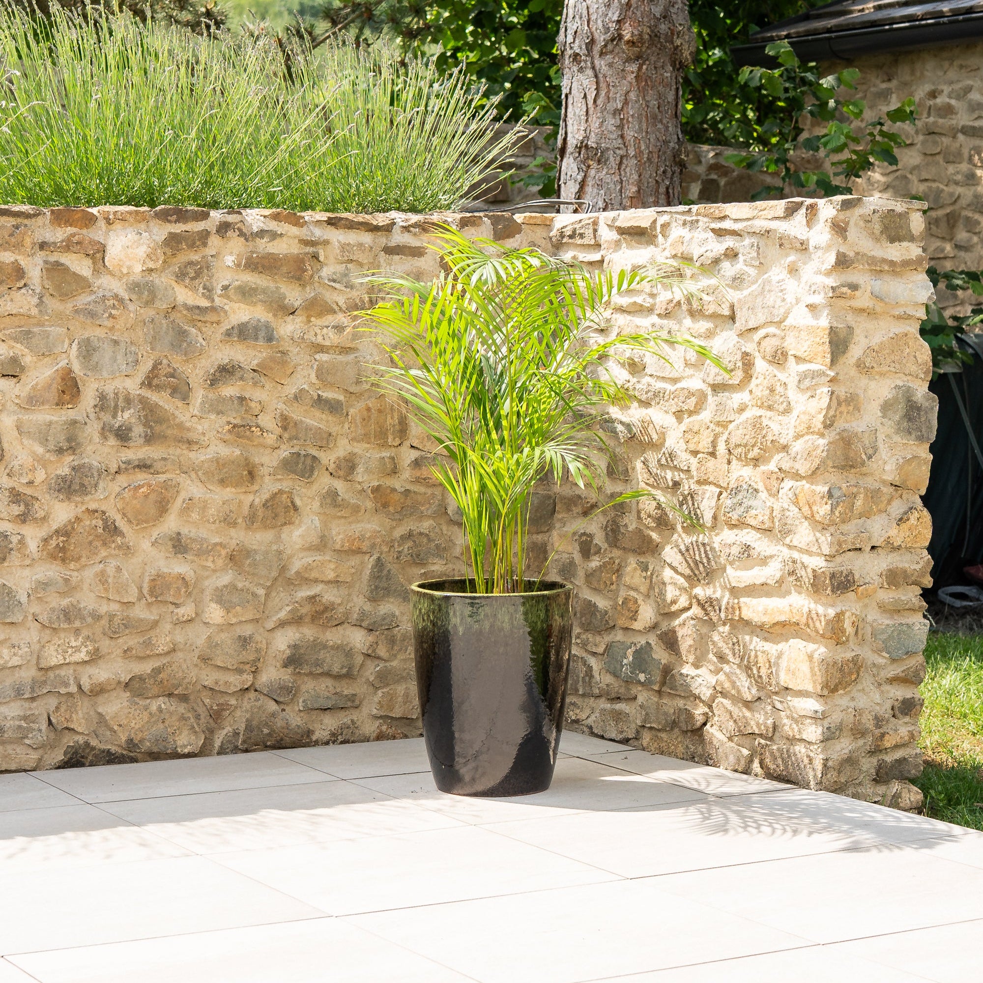 Keramicky květináč Mazarin - Černo zelený