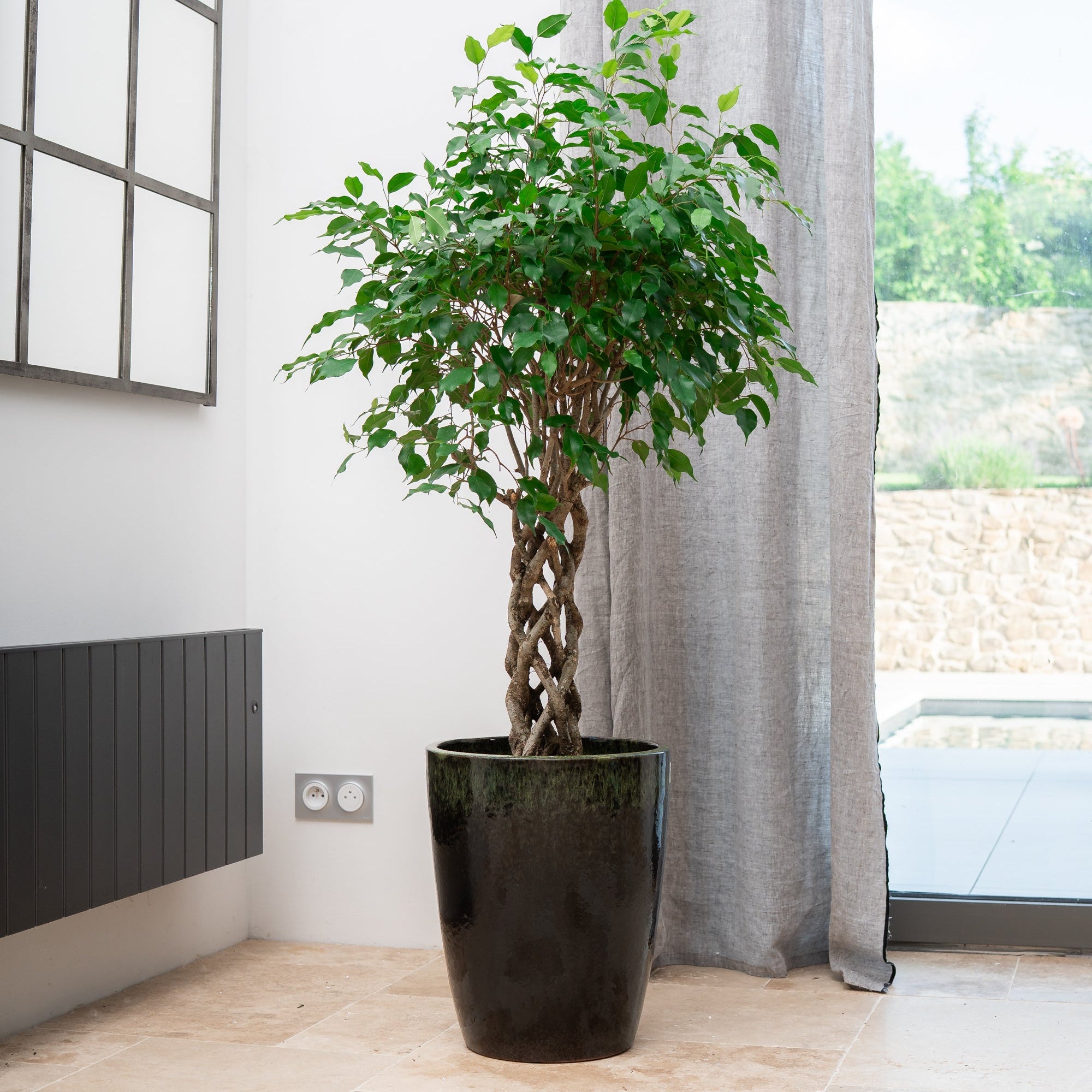 Keramicky květináč Mazarin - Černo zelený