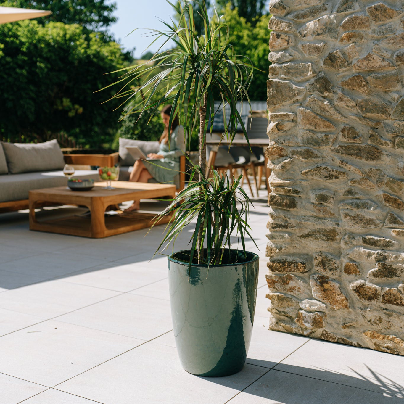 Keramicky květináč Mazarin- Nefritová