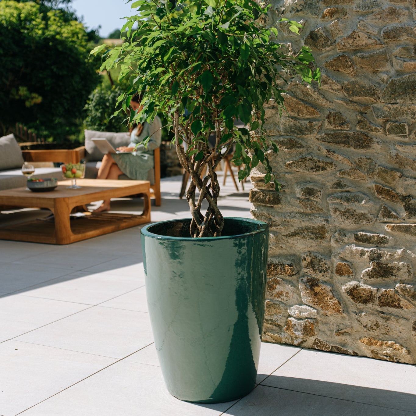 Keramicky květináč Mazarin- Nefritová