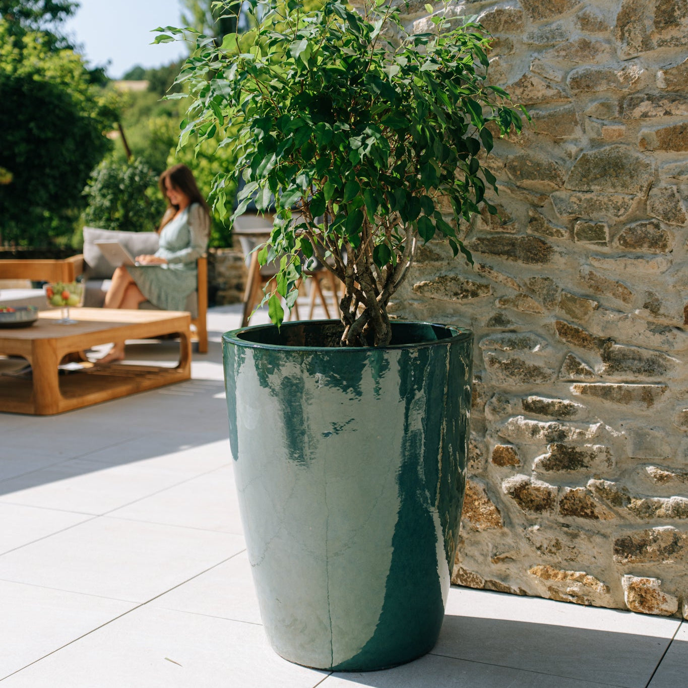 Keramicky květináč Mazarin- Nefritová