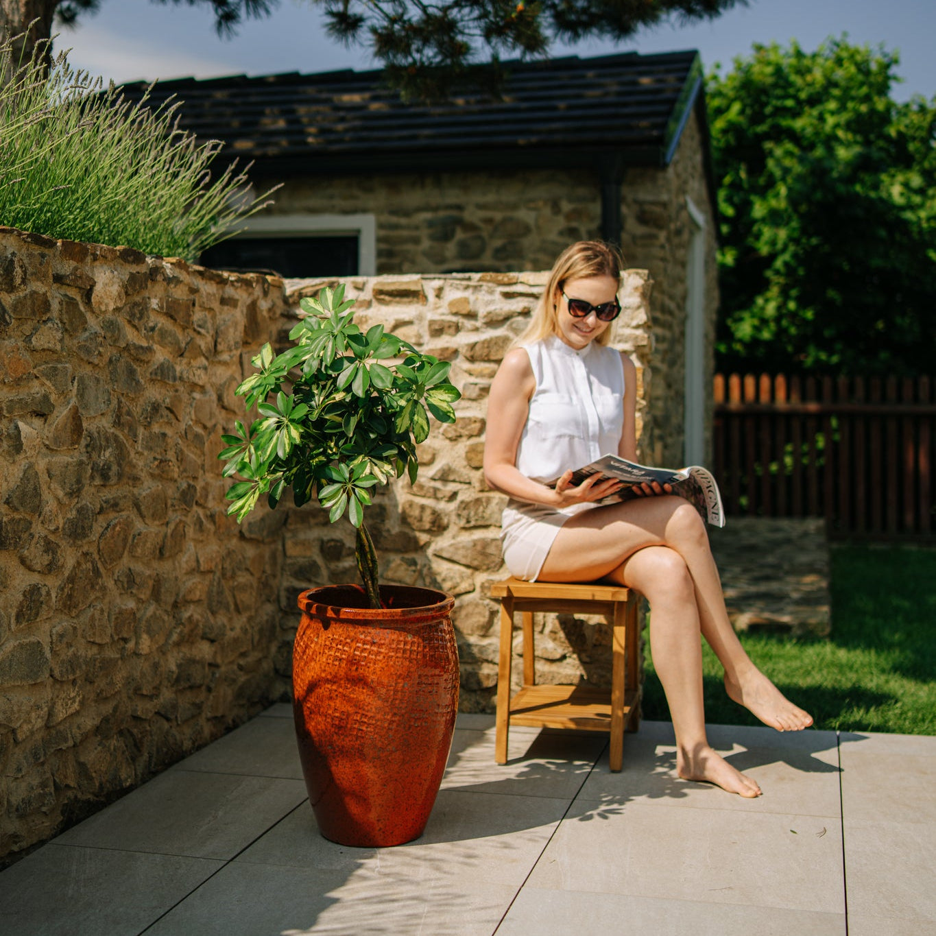 Keramicky květináč Poseidon - Podzimní Oranžová