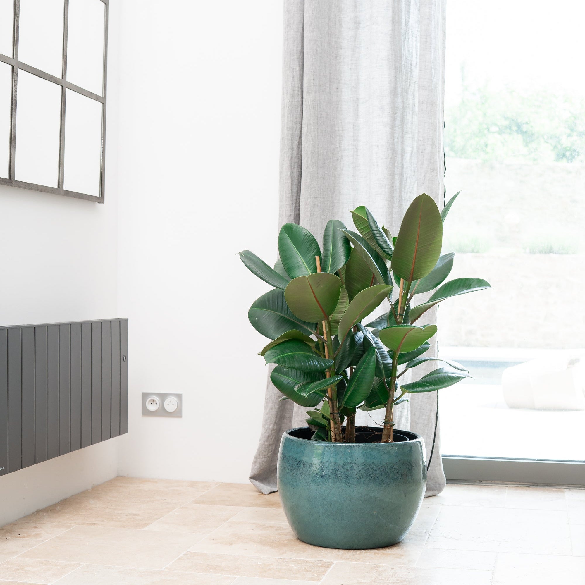 Keramicky květináč Romulus - Azurově modrá