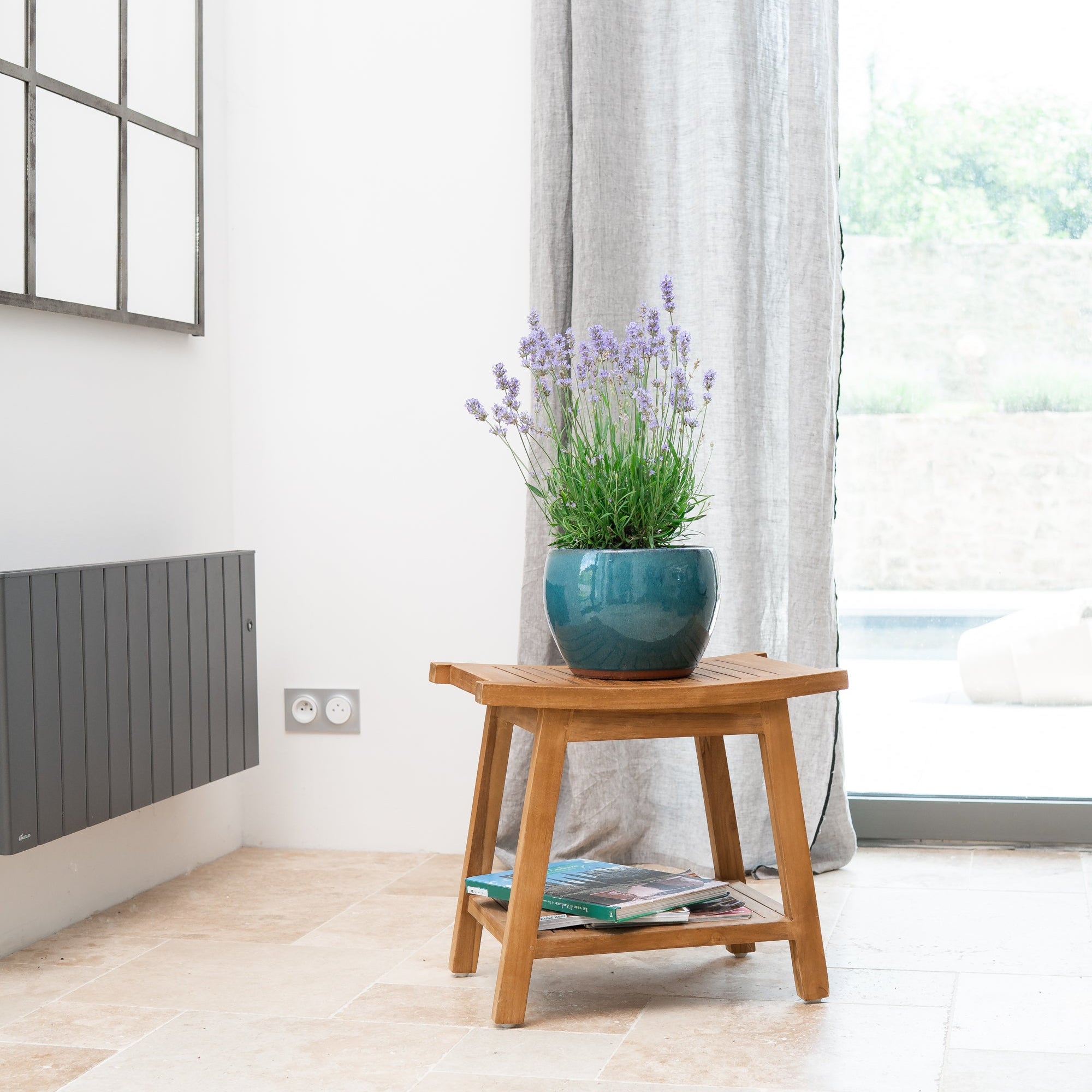 Keramicky květináč Romulus - Azurově modrá