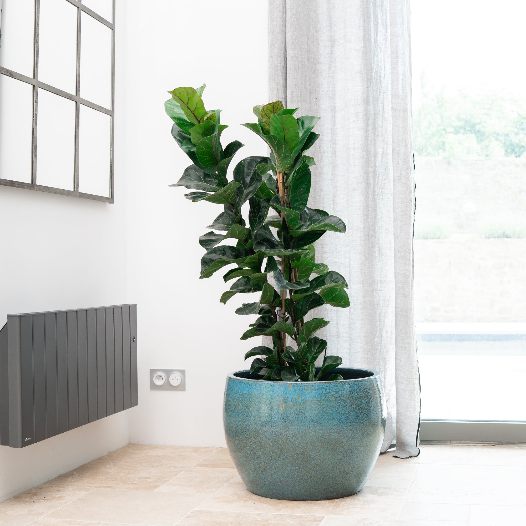 Keramicky květináč Romulus - Ocelově modrá