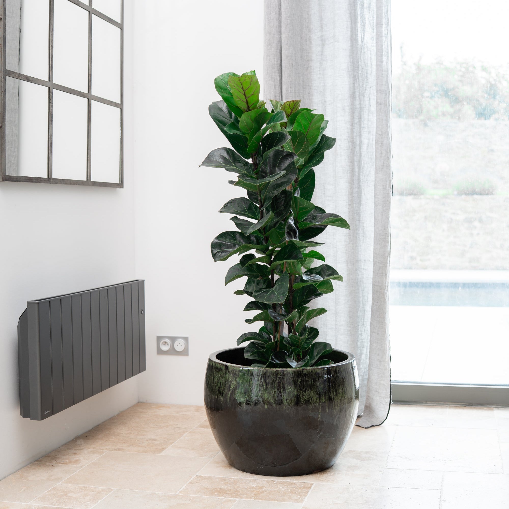 Keramicky květináč Romulus - Zeleno černý