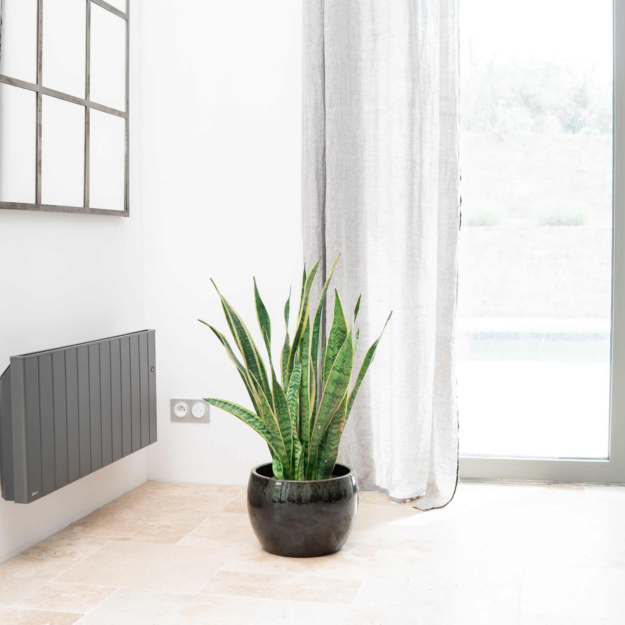 Keramicky květináč Romulus - Zeleno černý