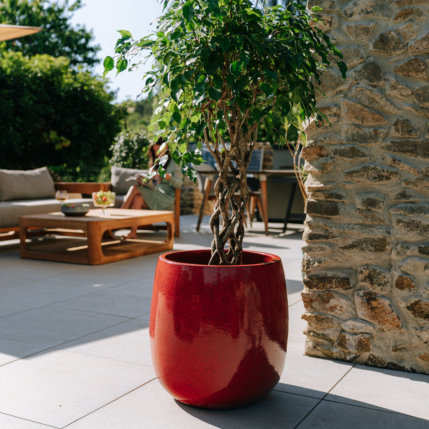 Keramický květináč SOCRATE - Tropická červená