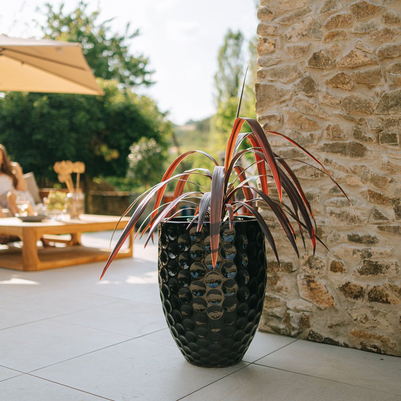 Keramický květináč MEROVEE - Černý