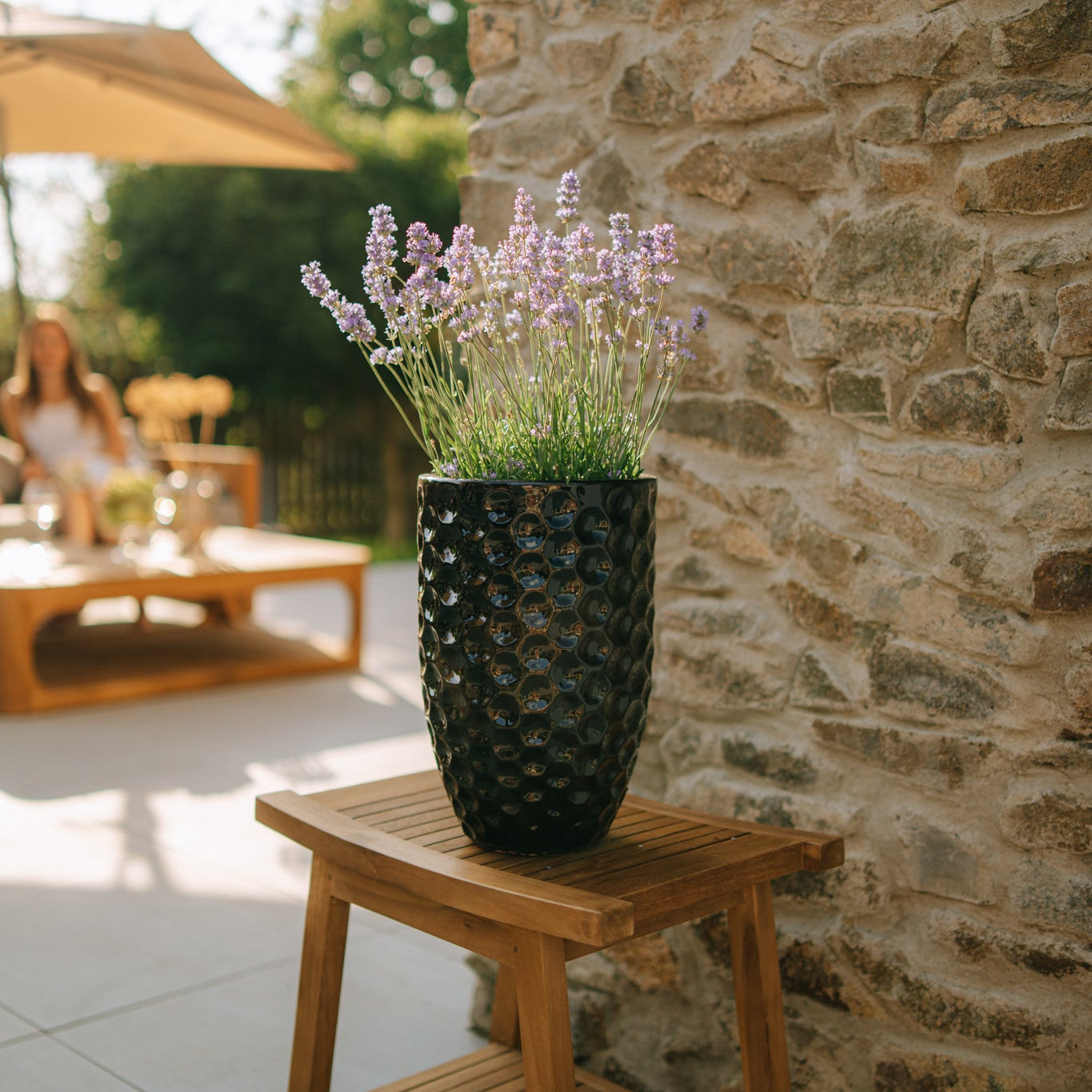 Keramický květináč MEROVEE - Černý