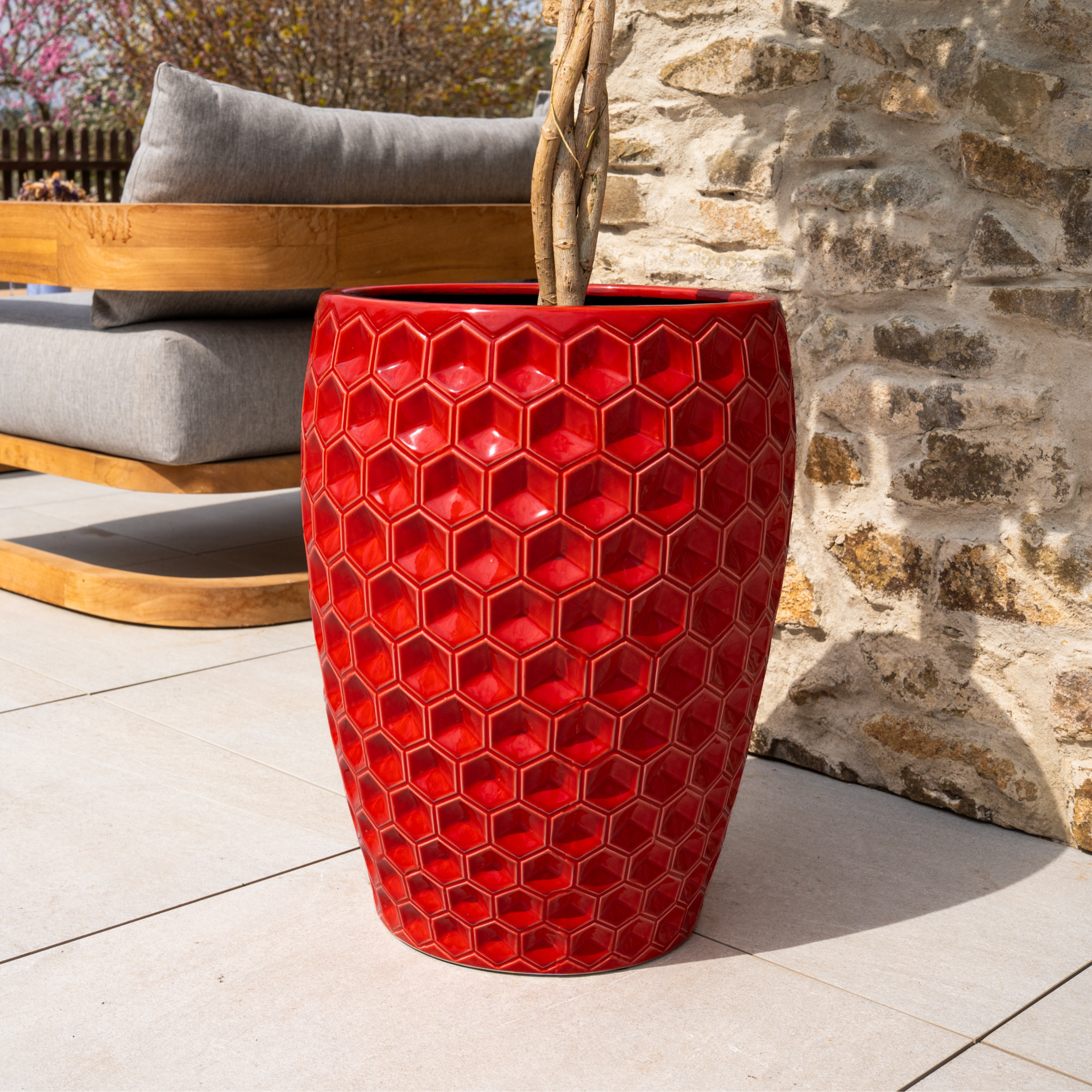 Keramický květináč Versaille - Červený