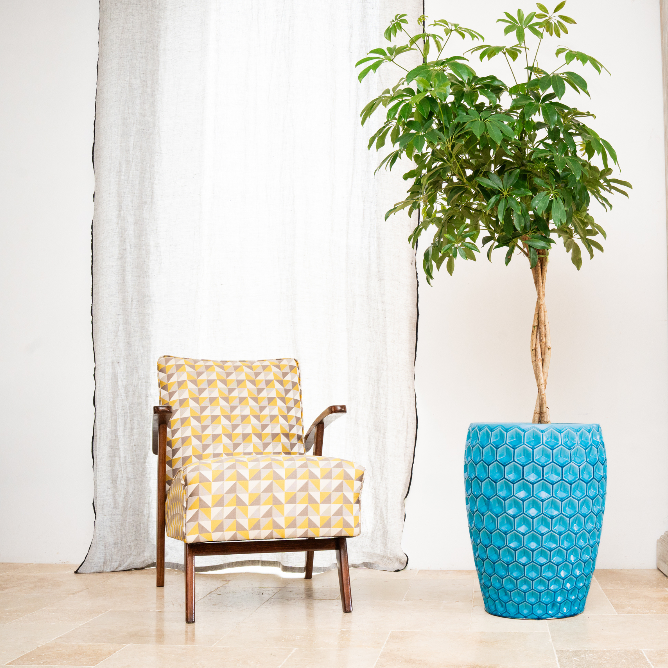 Keramický květináč Versaille - Světle modrý