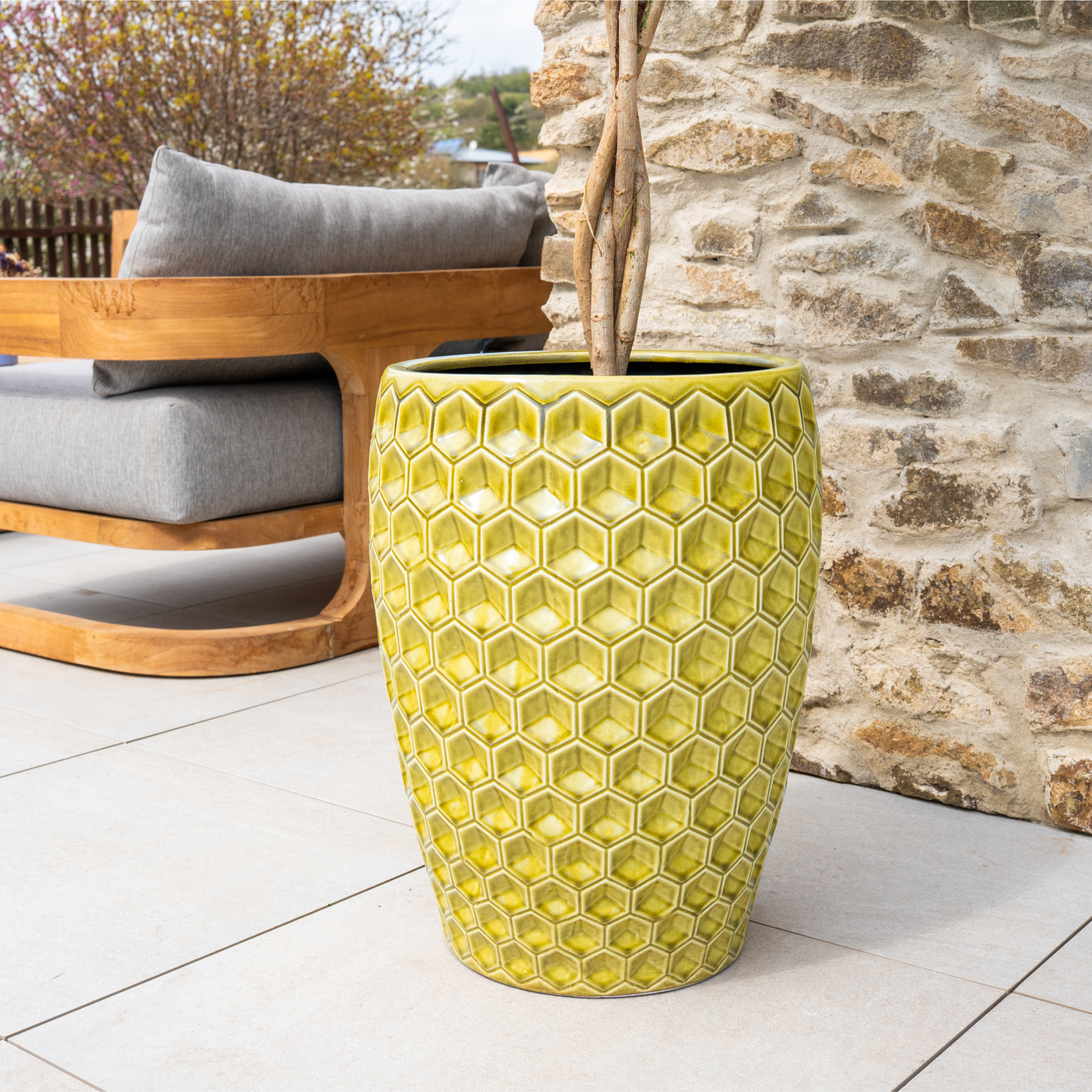 Keramický květináč Versaille - Žlutý