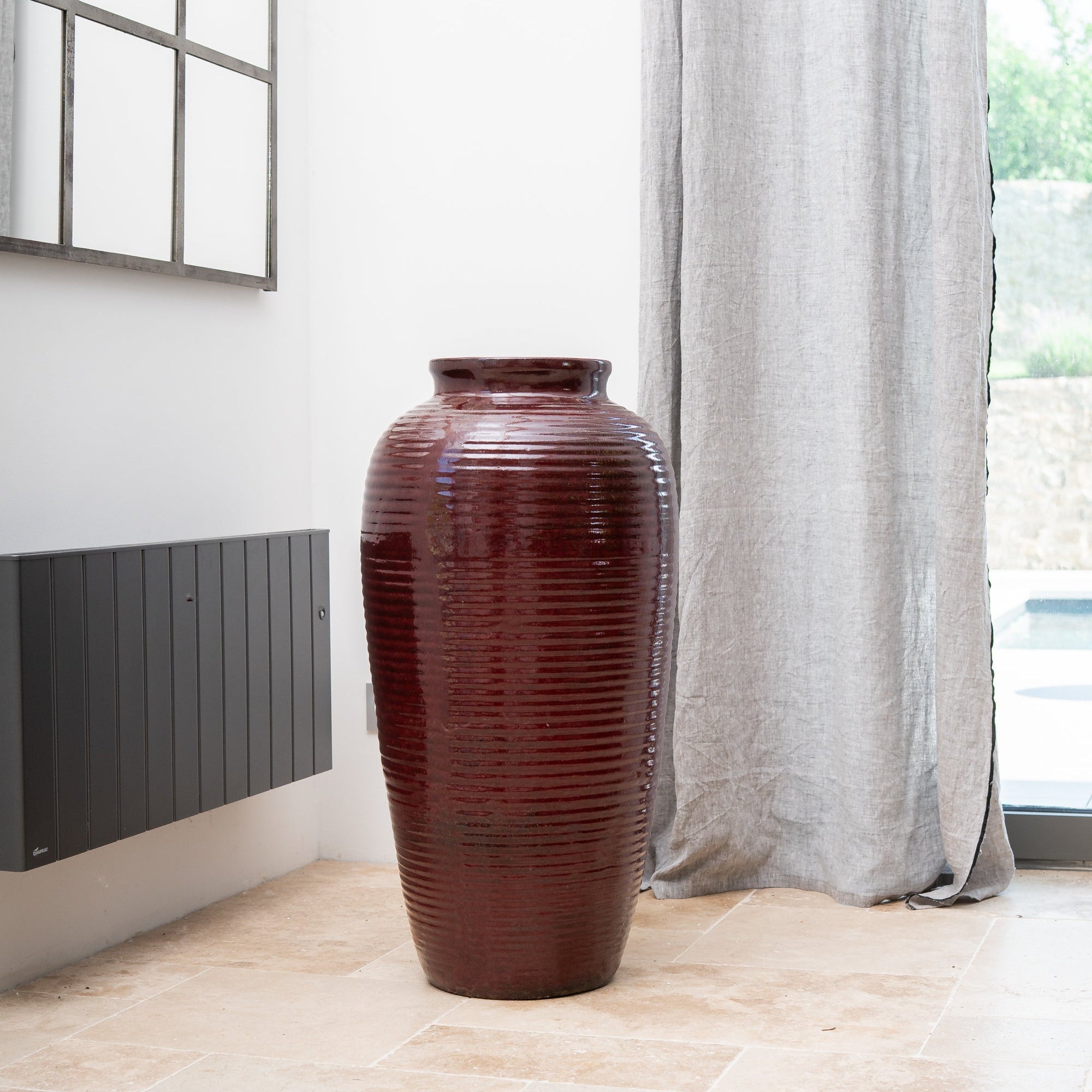 Mrazuvzorný Keramicky květináč Archimede - Cihlově červená