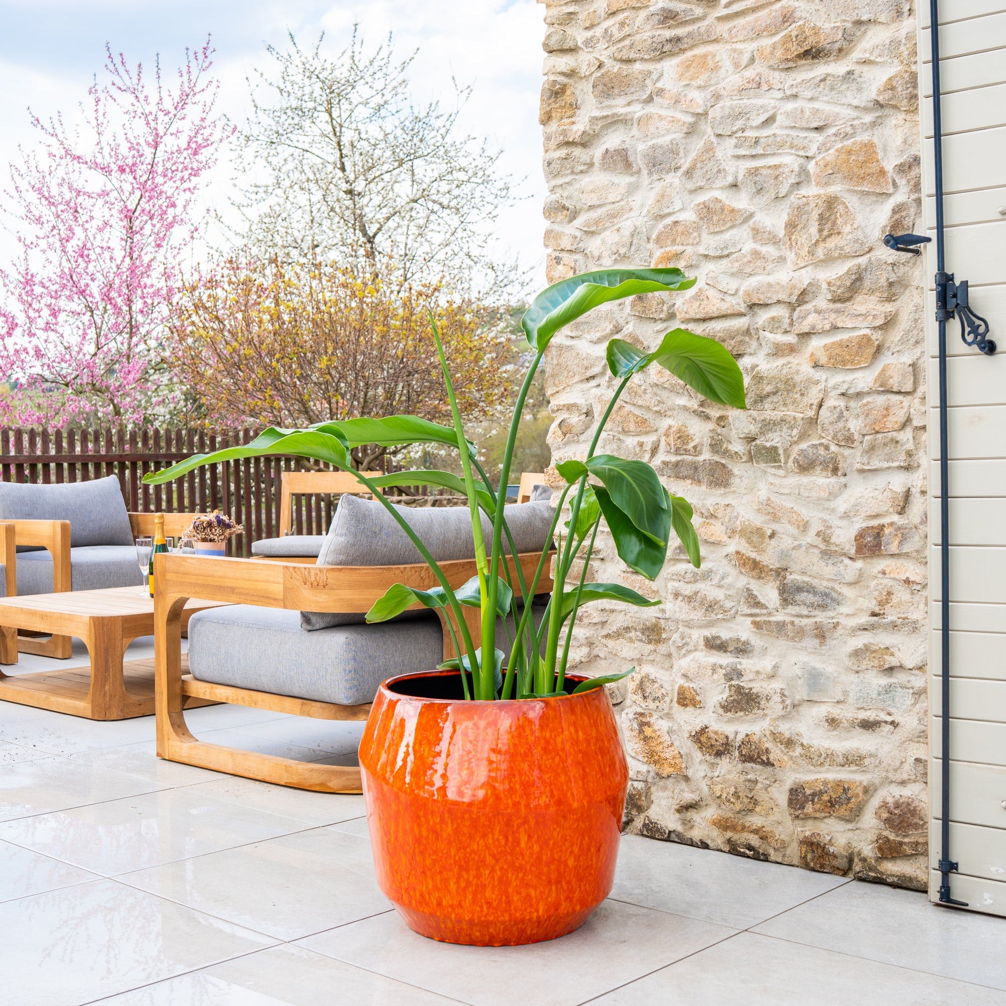 Keramický květináč Monaco - Oranžový