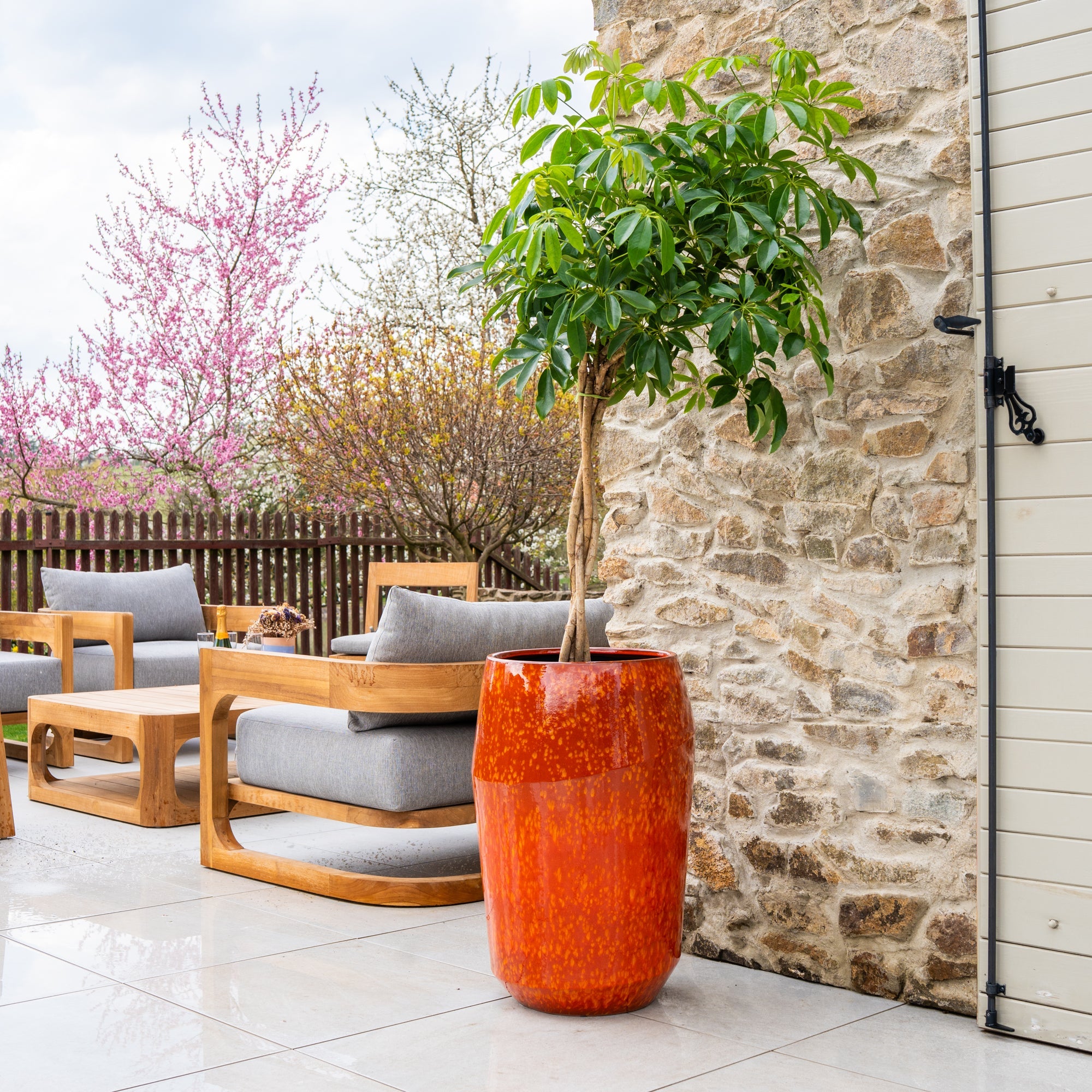 Keramický květináč Monaco - Oranžový