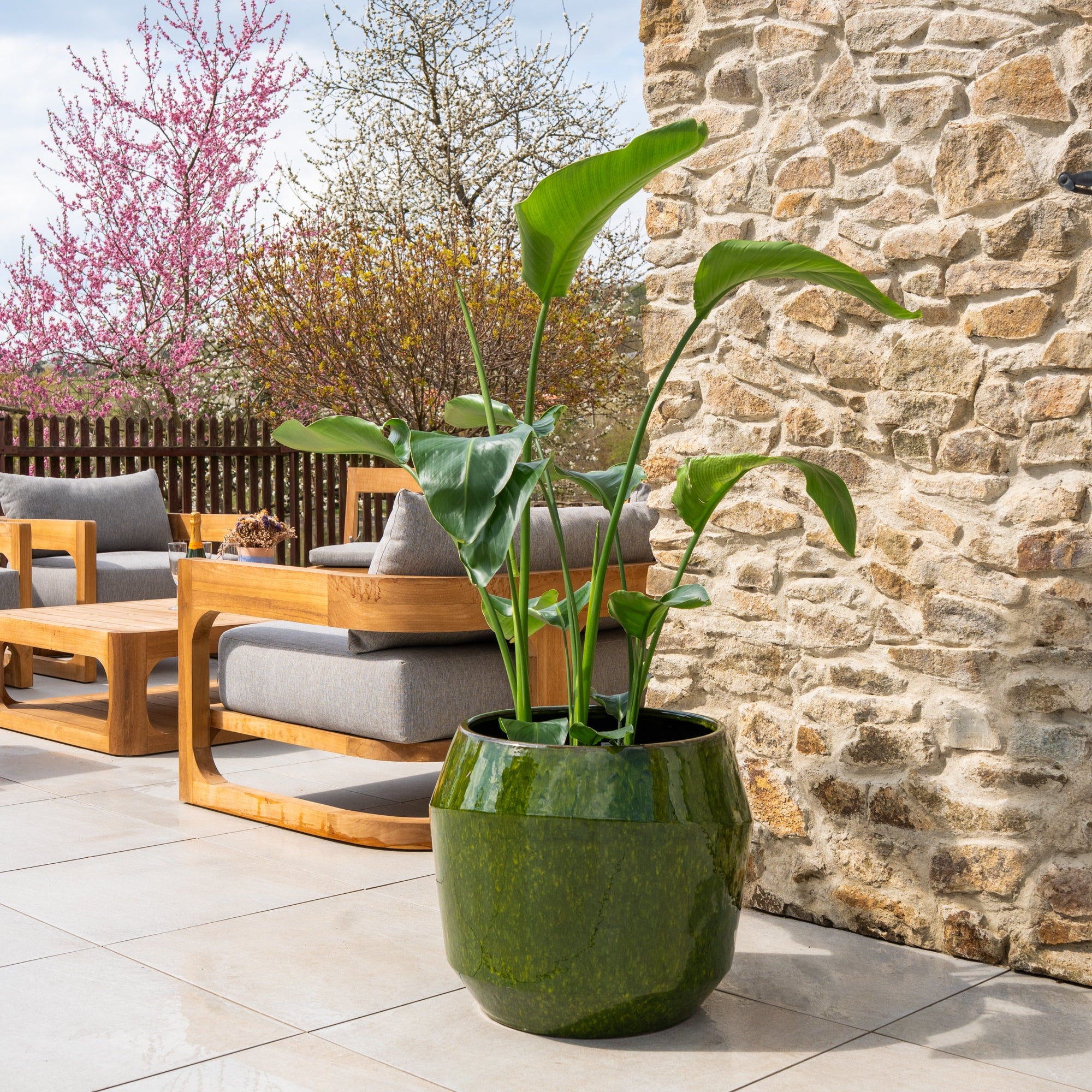 Keramický květináč Monaco - Zelený