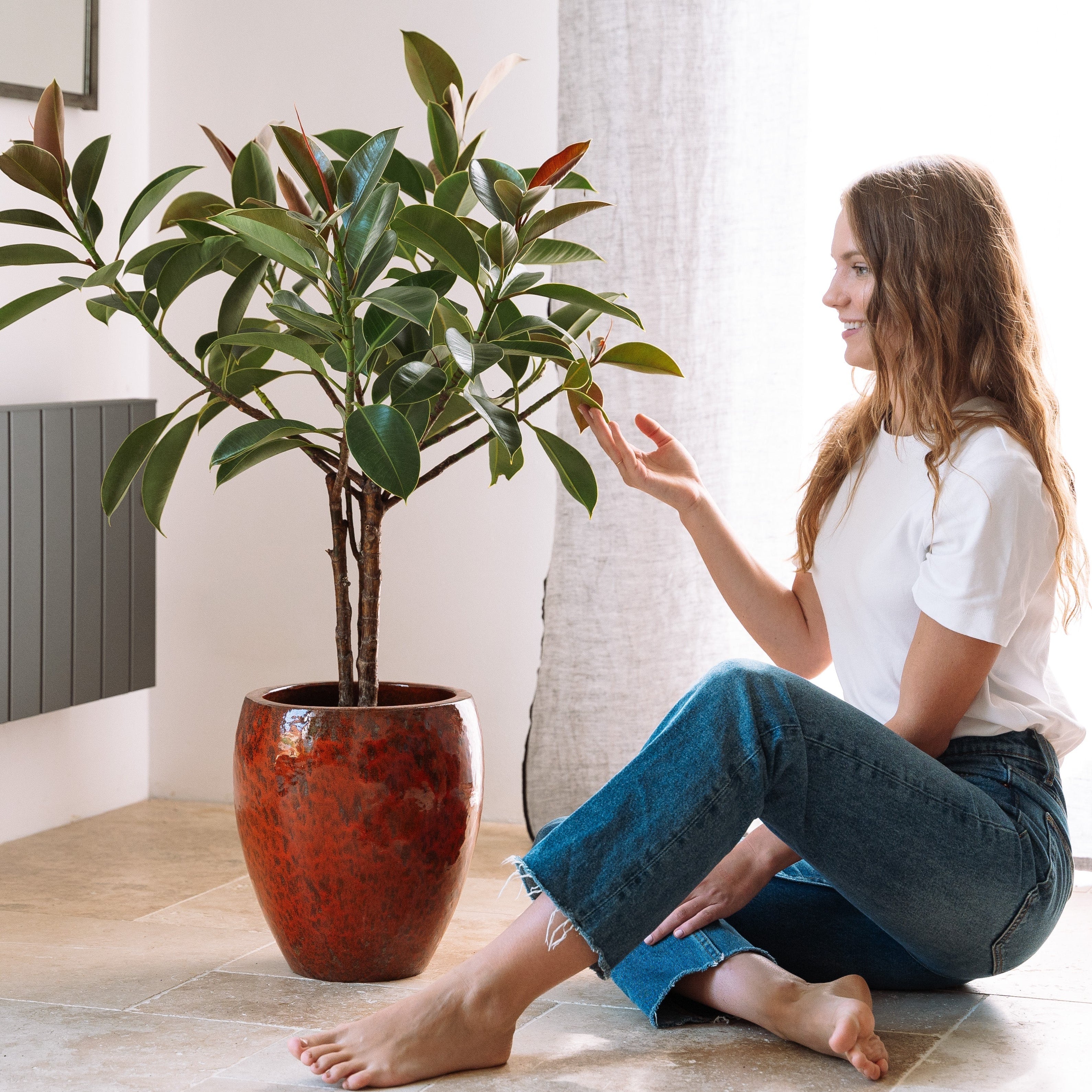 Keramický květináč Poseidon - Tropická červená