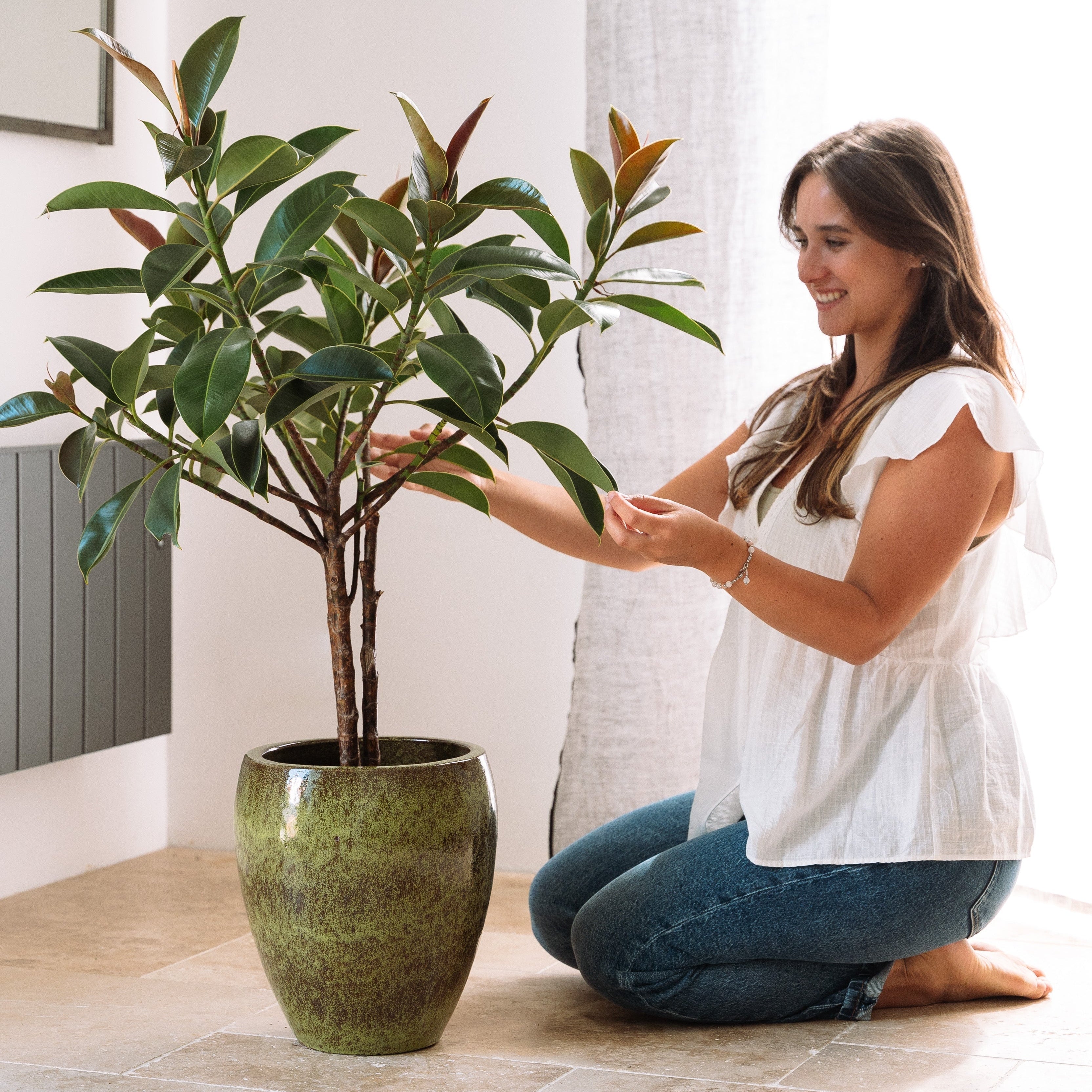 Keramický květináč Poseidon - Podzimní zelená