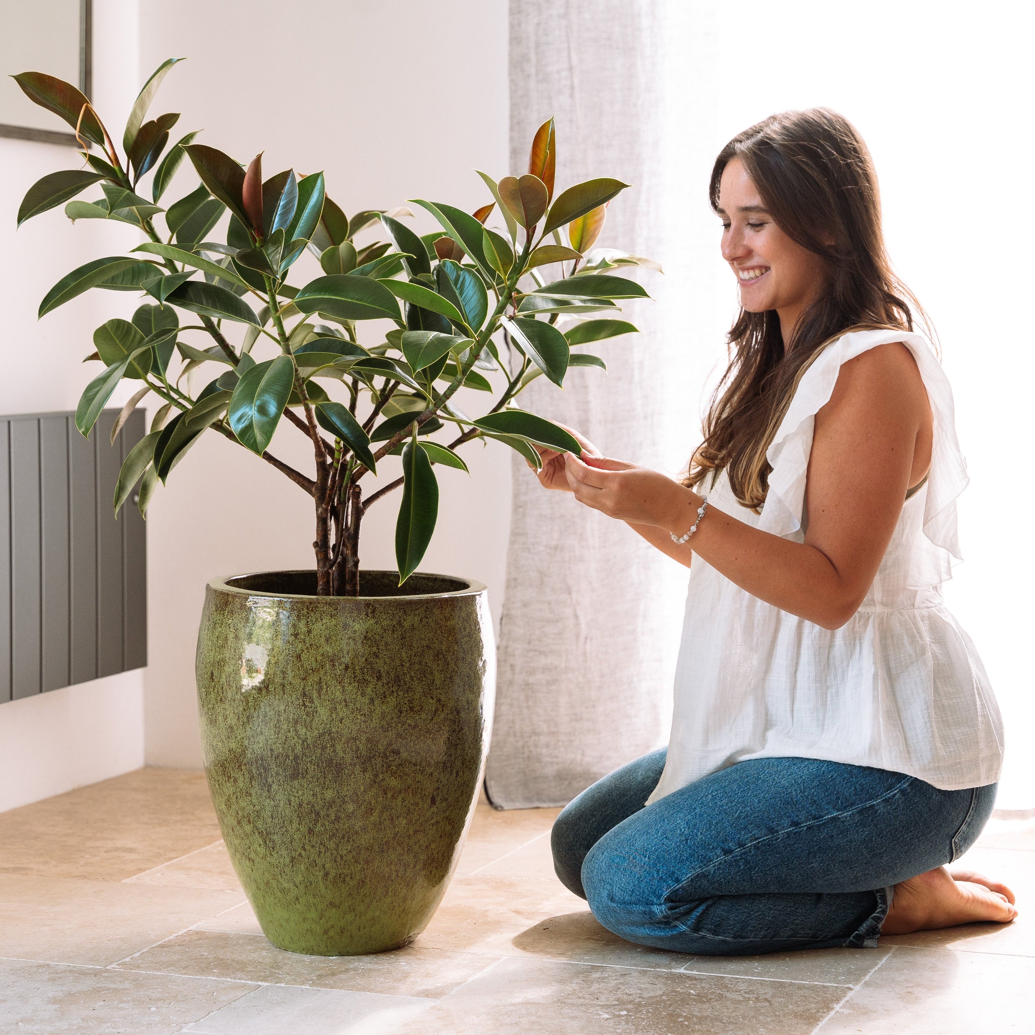 Keramický květináč Poseidon - Podzimní zelená