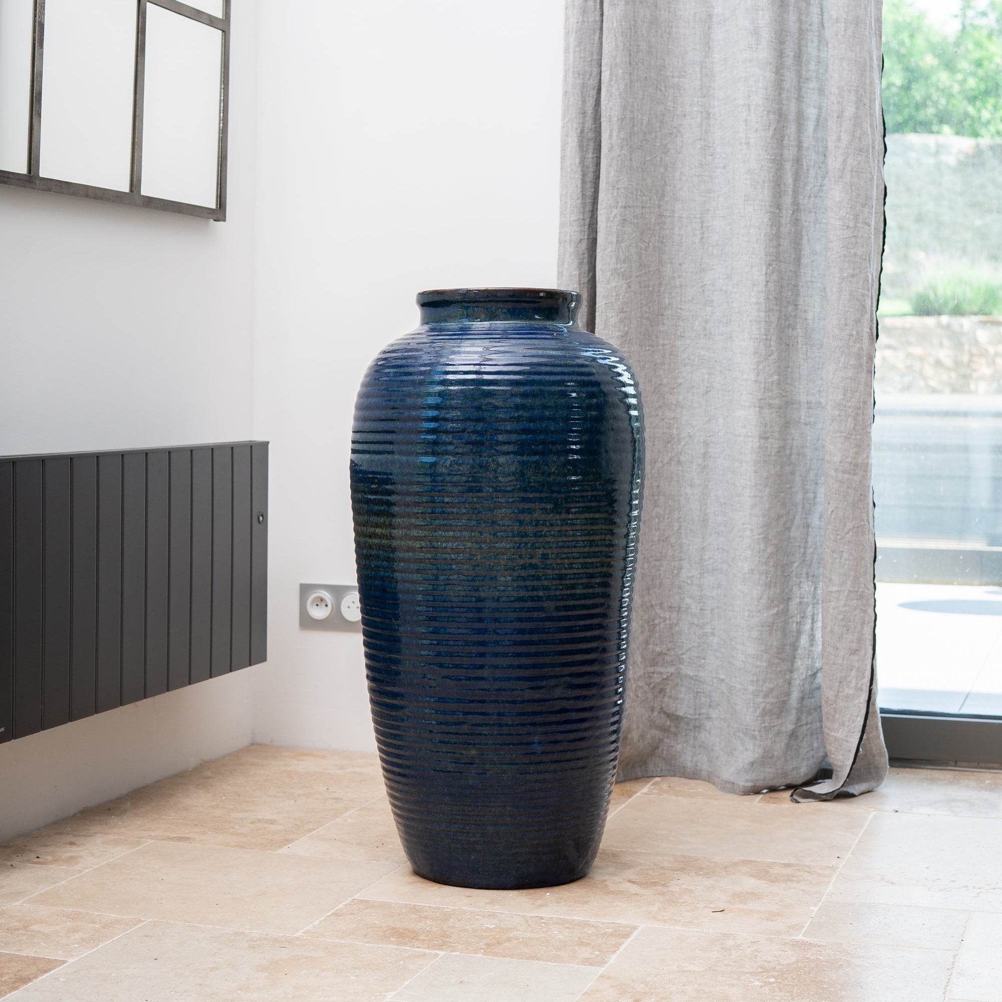 Mrazuvzorný Keramicky květináč Archimede - Mořsky modrá