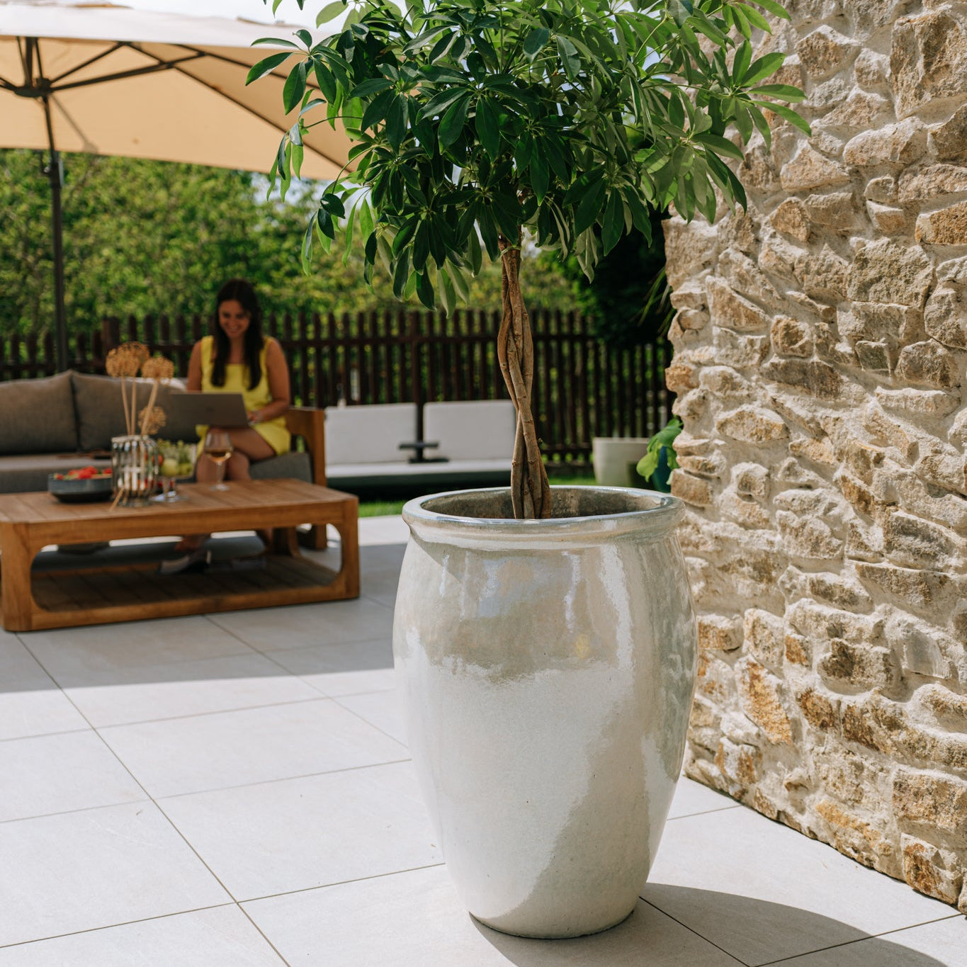 Keramický květináč BACCHUS - Perlová