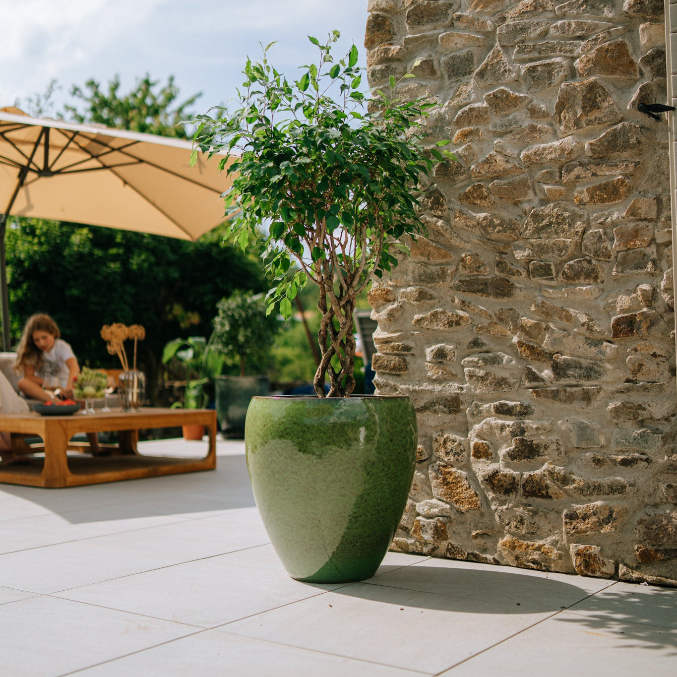 Keramický květináč LAFONTAINE - Tropická zelená