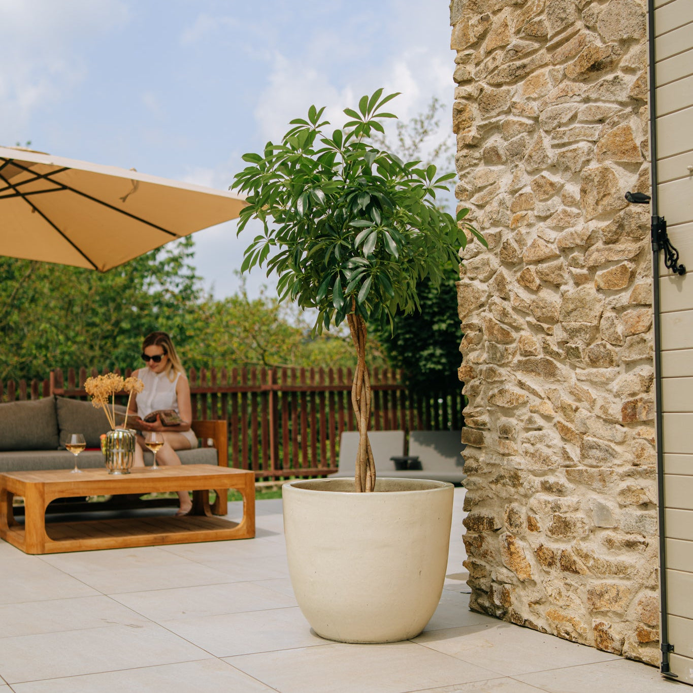 Keramický květináč LANCELOT - Krémový