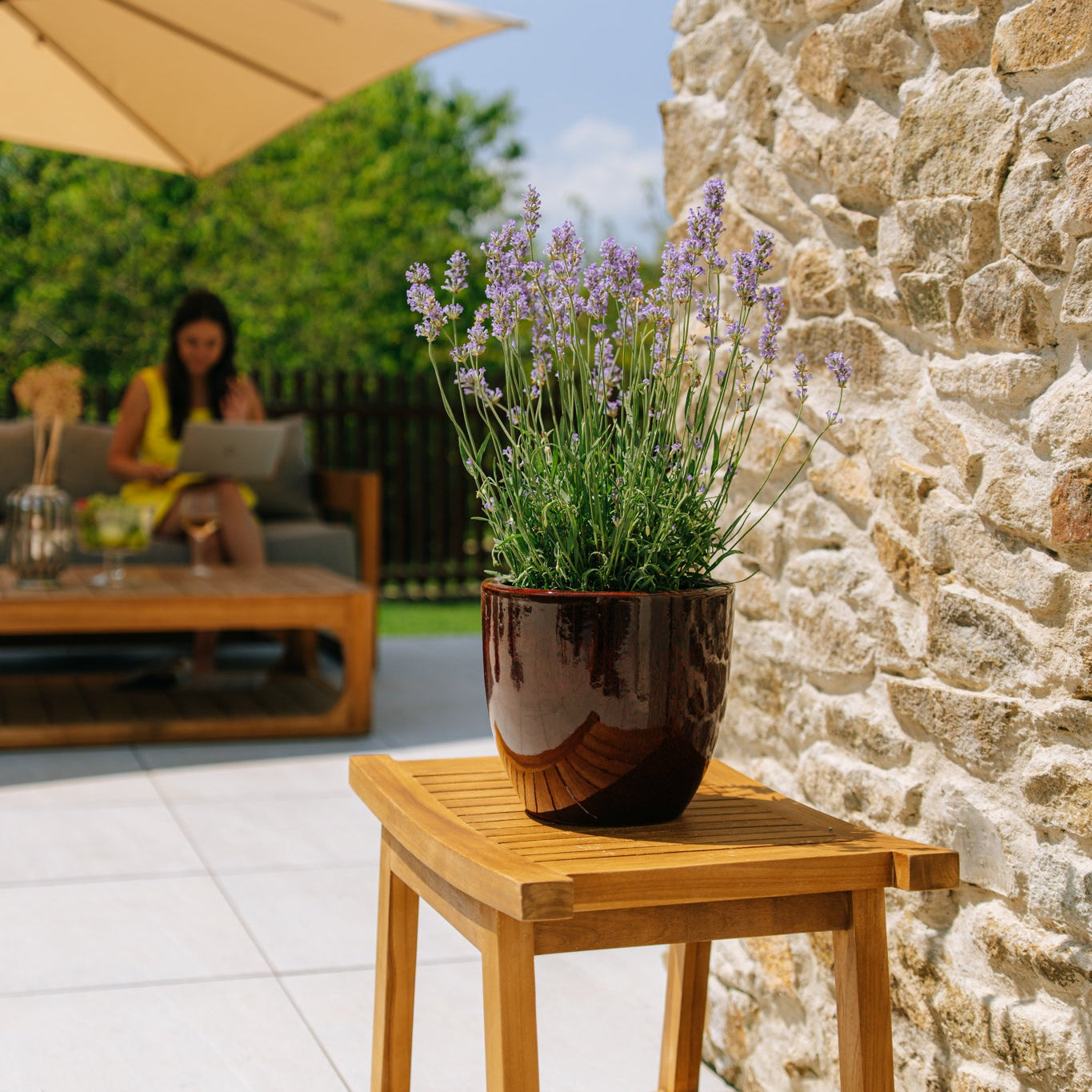 Keramický květináč LANCELOT - Tropická červená