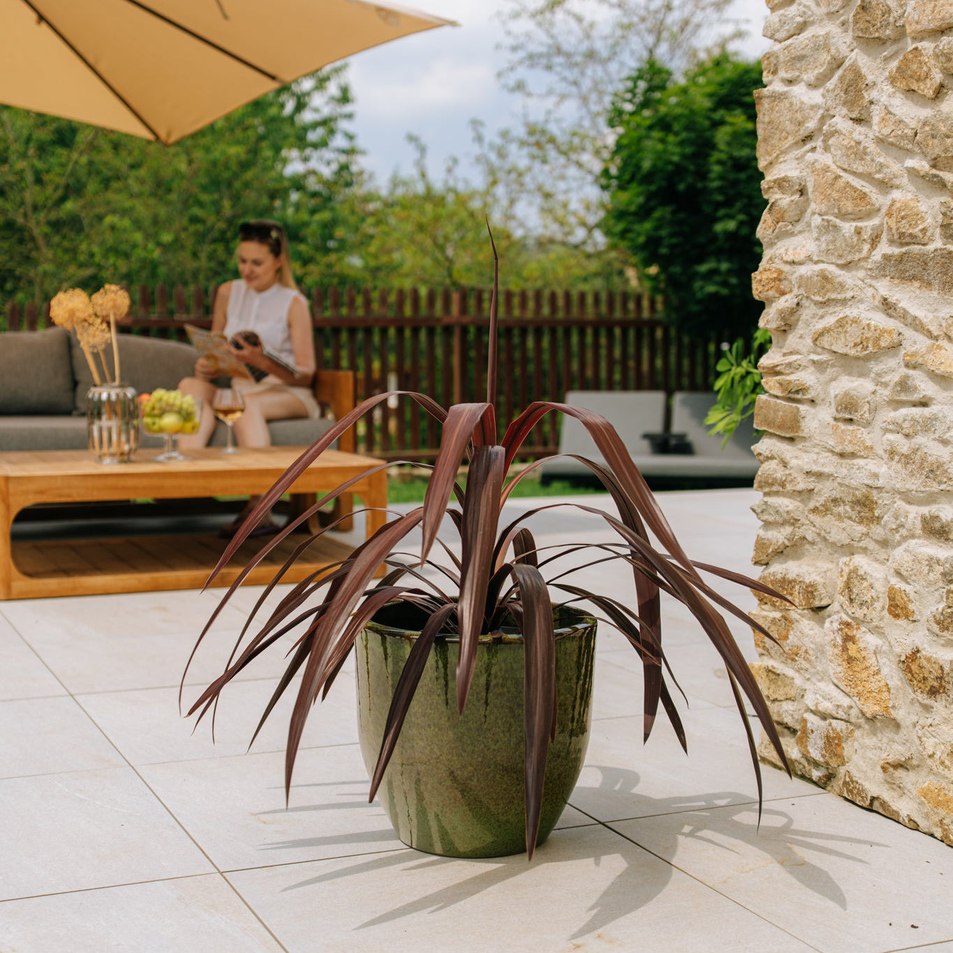 Keramický květináč LANCELOT - Tropická zelená